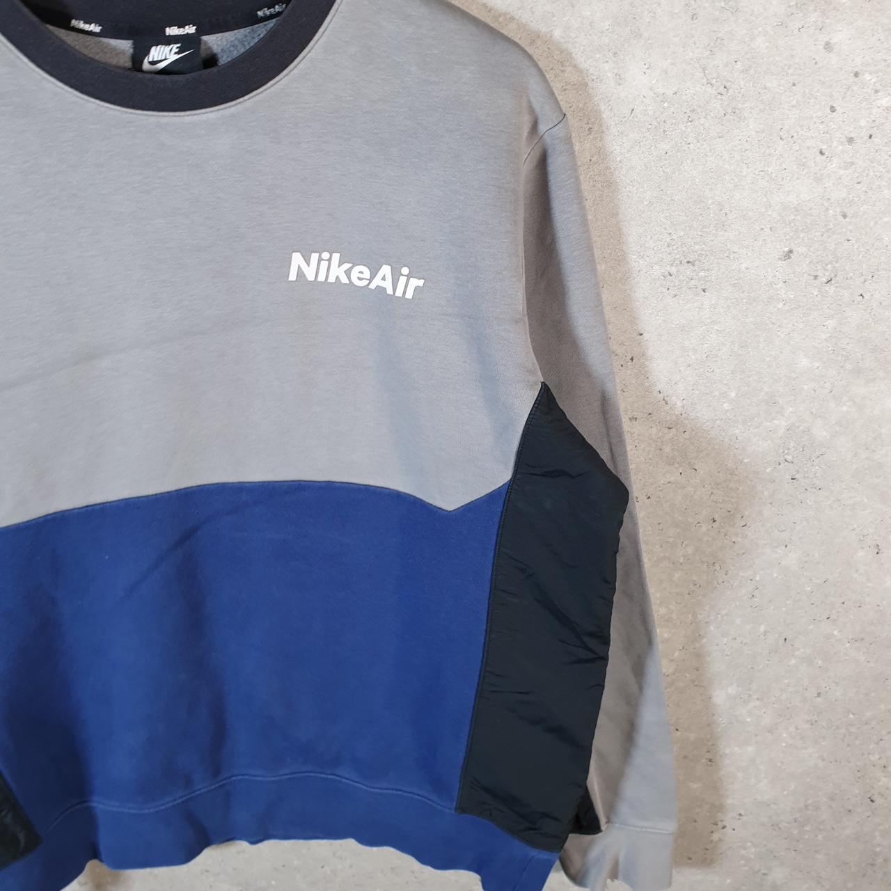 Vintage Nike Air Spellout Sweatshirt Mens Medium Grey Y2K Pullover Logo