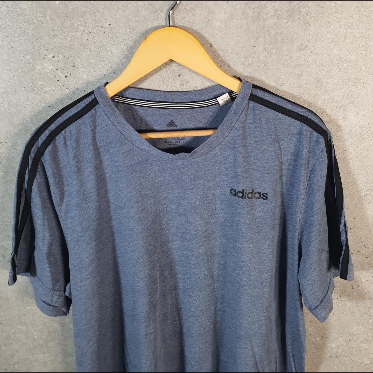 Vintage Adidas Amplifier T Shirt Shirt Men’s XL Grey Three Stripes Logo Athletic C9720