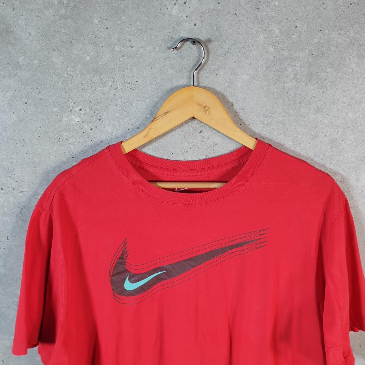 Vintage Nike T Shirt Men’s XL Red Printed Single Swoosh Logo Athletic C8289