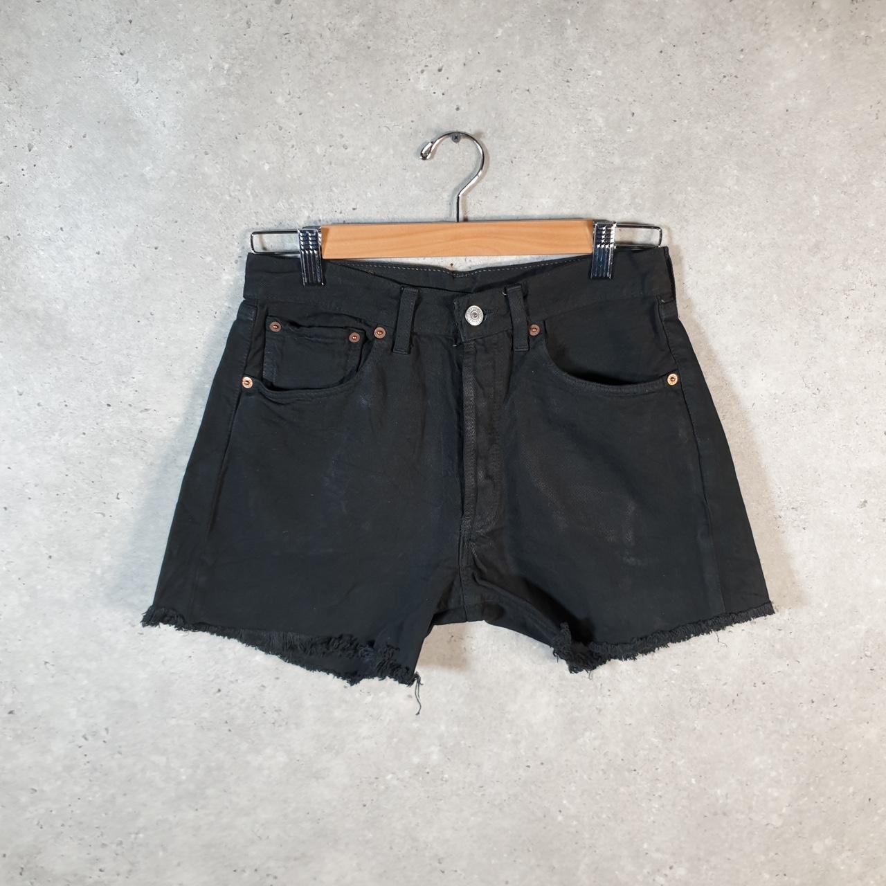 Vintage Levi’s 501 Baggy Shorts Jorts Cargo Womens W28 Black Relaxed Denim