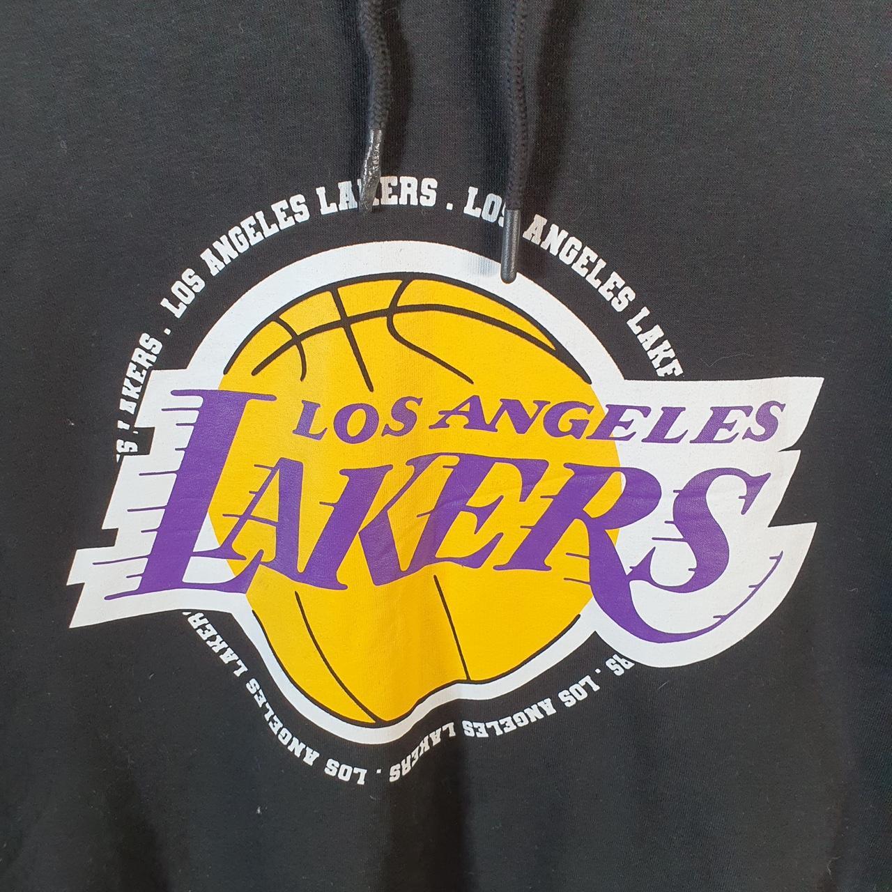 Vintage NBA Los Angeles Lakers Hoodie Womens Small Black Pullover Pro Sport USA