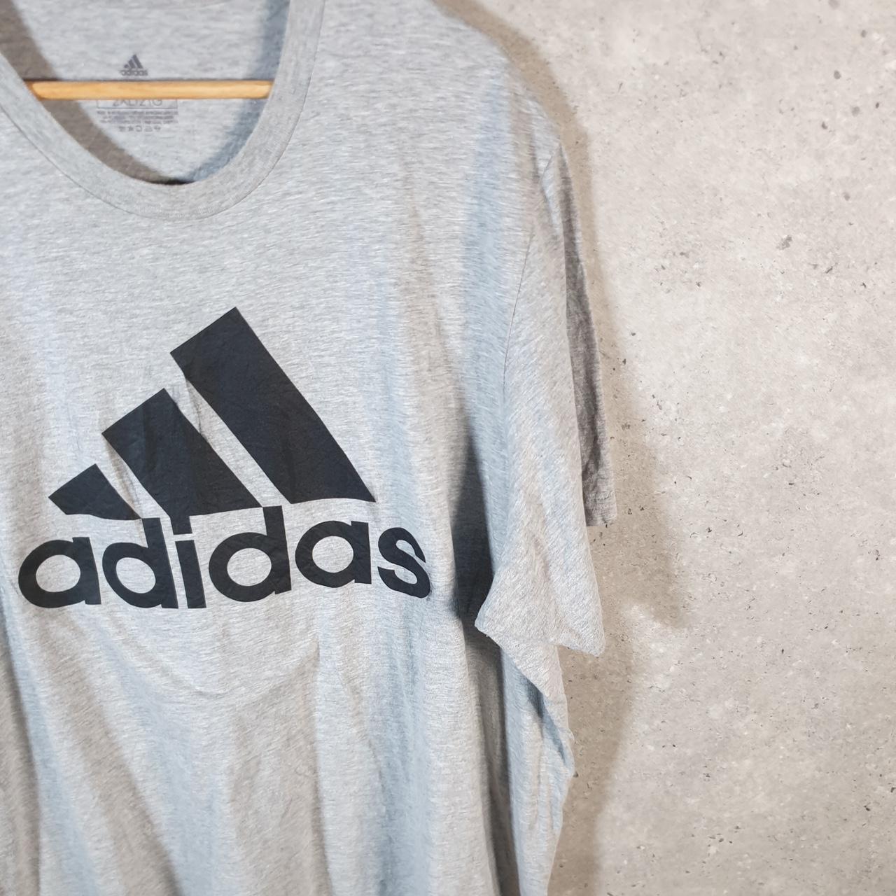 Vintage Adidas Amplifier T Shirt Men’s 2XL Grey Three Stripes Logo Athletic