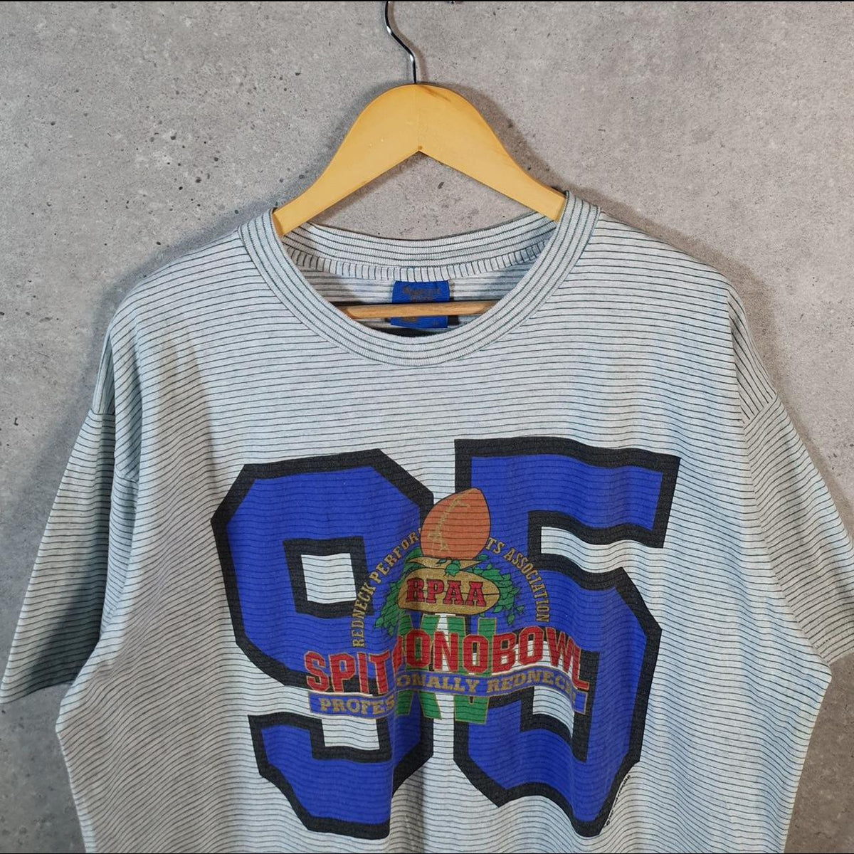 Vintage Tennessee River Stumpbowl 1995 CNA USA Single Stitch T Shirt Men’s XL Striped