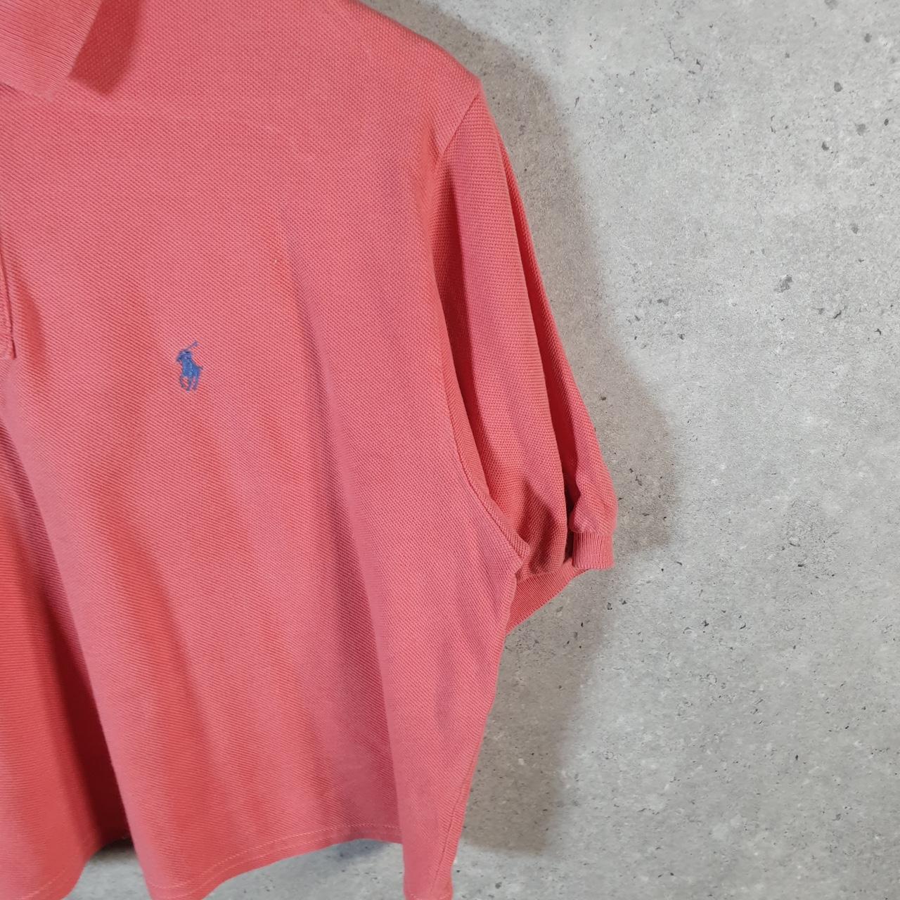 Vintage Ralph Lauren Polo Shirt Womens XL Pink Cropped Fit Embroidered Pony