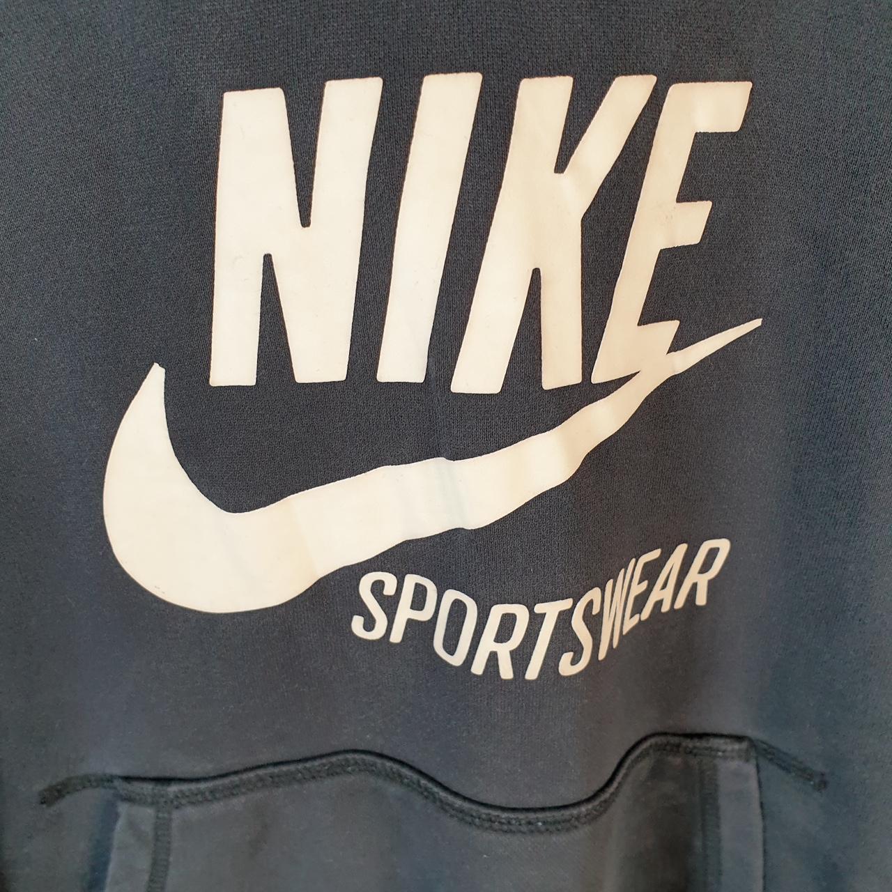 Vintage Nike 90s Club Hoodie Men’s Large Black Swoosh Y2K Pullover