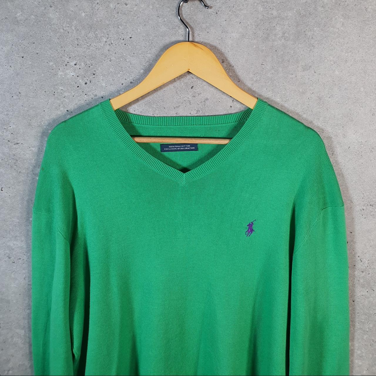 Vintage Ralph Lauren Polo Pima Cotton Sweatshirt Men’s Large Green Pullover Pony C8865