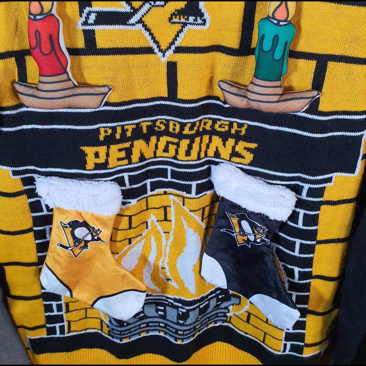 Vintage NHL Pittsburgh Penguins 90s Knit Sweater Men’s Small Black Y2K Pullover American
