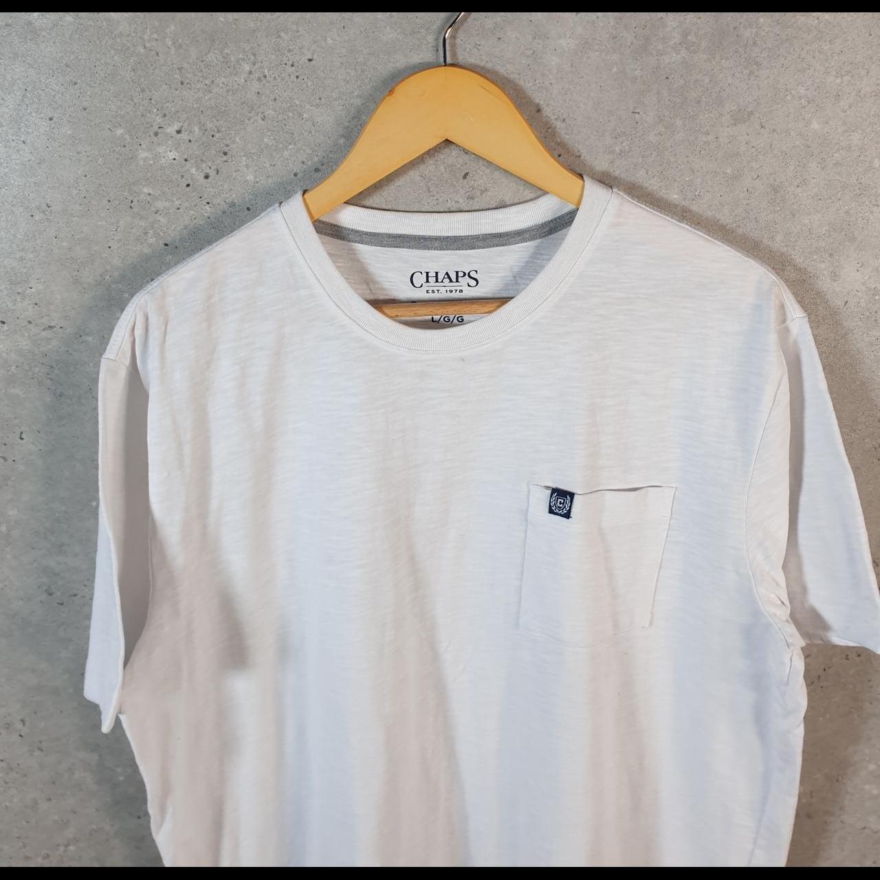 Vintage Chaps Ralph Lauren T Shirt Men’s Large White Graphic Logo Casual C9956