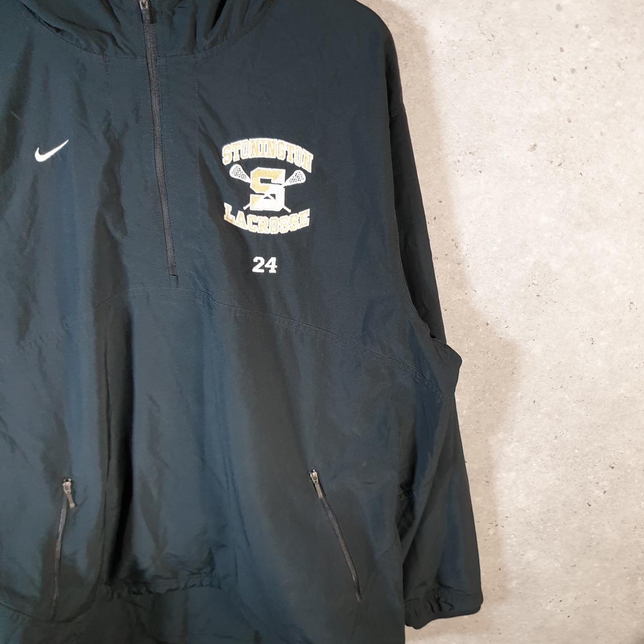 Vintage Nike Windbreaker Track Jacket Mens Large Black USA Swoosh 1/4 Zip USA