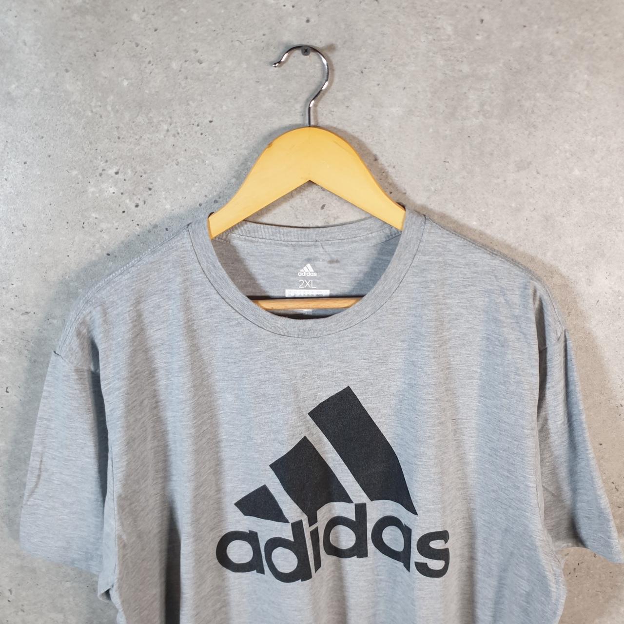 Vintage Adidas Golf T Shirt Shirt Men’s 2XL Grey Three Stripes Logo Athletic C9897