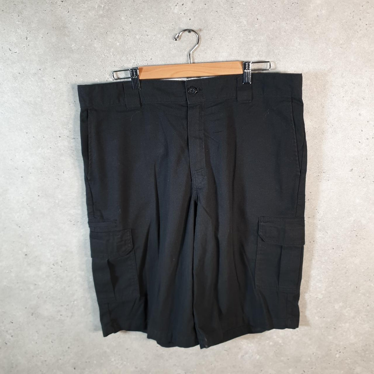 Vintage Dickies Baggy Chino Shorts Jorts Cargo Mens W38 Black Relaxed Fit