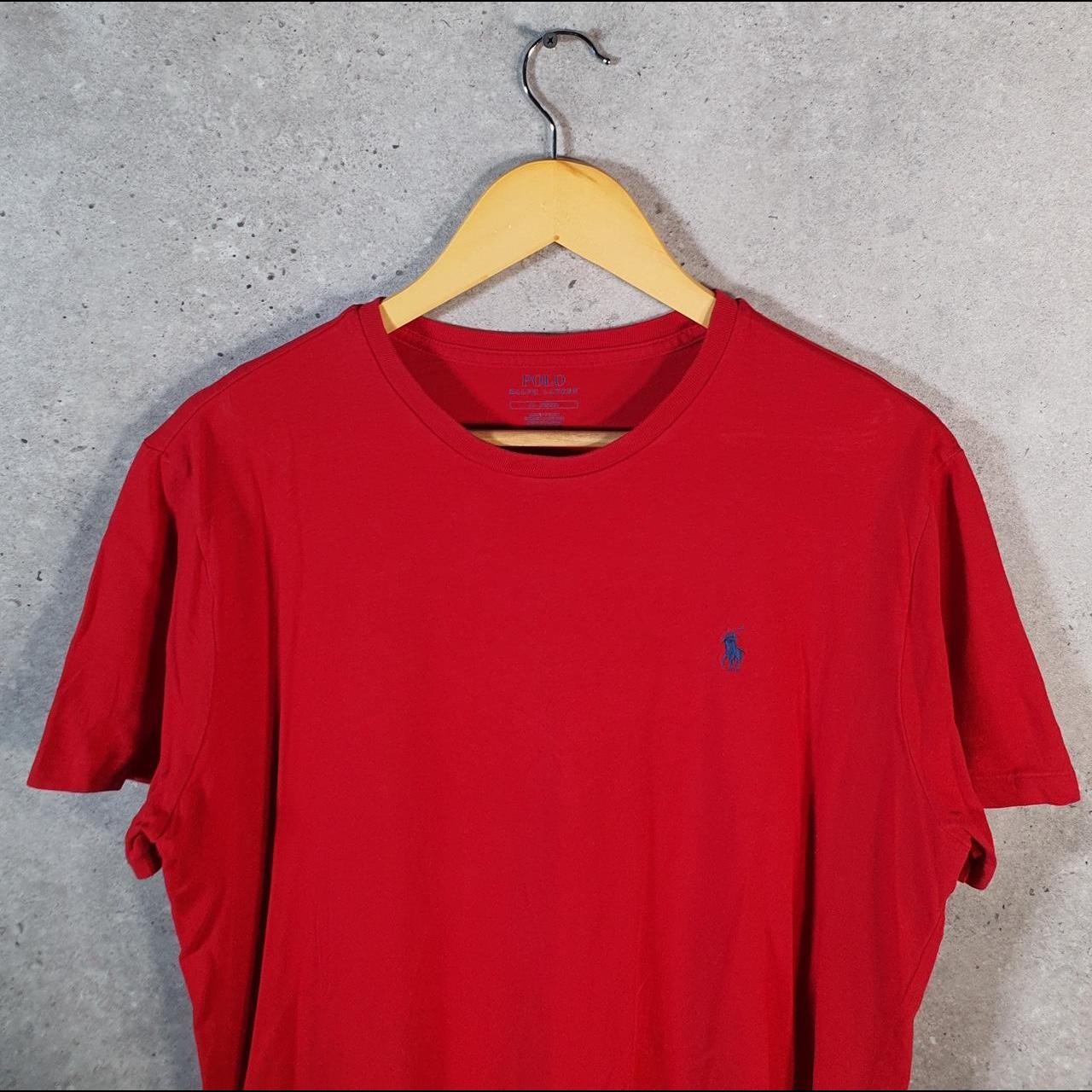 Vintage Ralph Lauren Polo Sport T Shirt Men’s Medium Red Classic Fit Embroidered Pony C8632