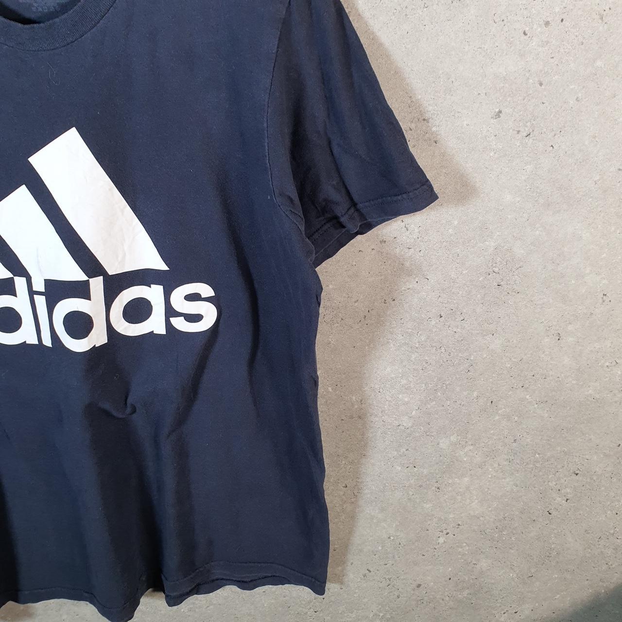 Vintage Adidas Amplifier T Shirt Men’s Large Navy Blue Three Stripes Logo Athletic