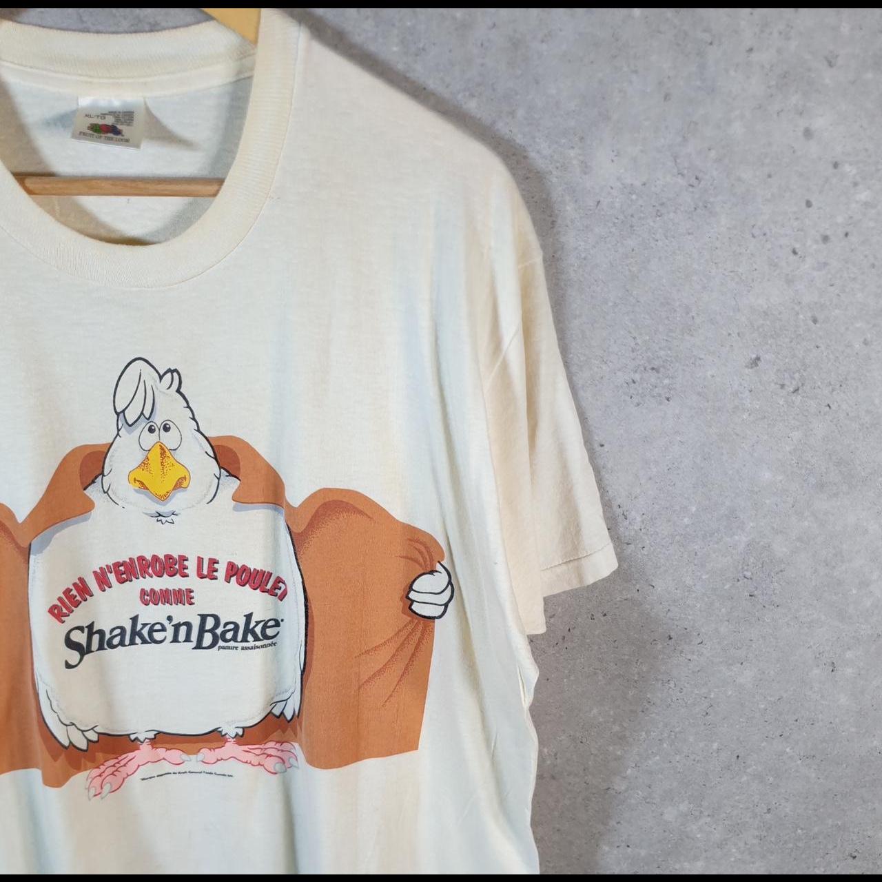 Vintage Fruit of the Loom Shake N Bake Chicken 90s Single Stitch T Shirt Men’s XL Beige
