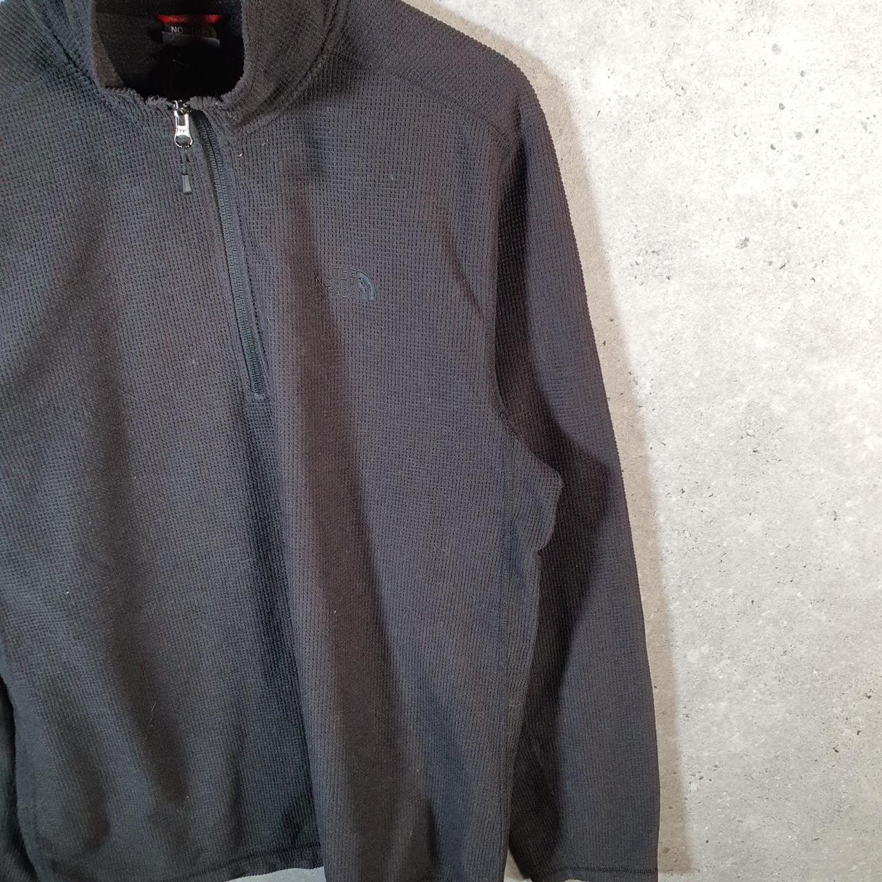Vintage The North Face TNF Teddy Fleece Sweatshirt Mens Large 1/4 Zip Black Logo