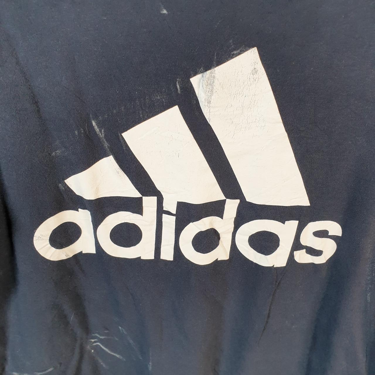 Vintage Adidas Amplifier T Shirt Men’s Medium Navy Blue Three Stripes Logo Athletic