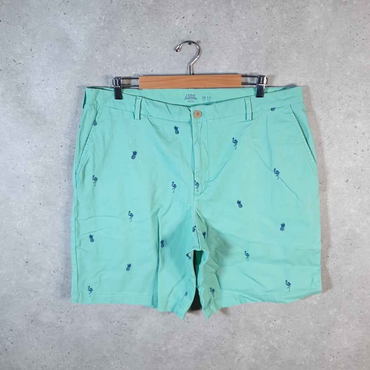 Vintage Izod Pineapple Shorts Jorts Cargo Men’s W38 Blue Baggy Cotton