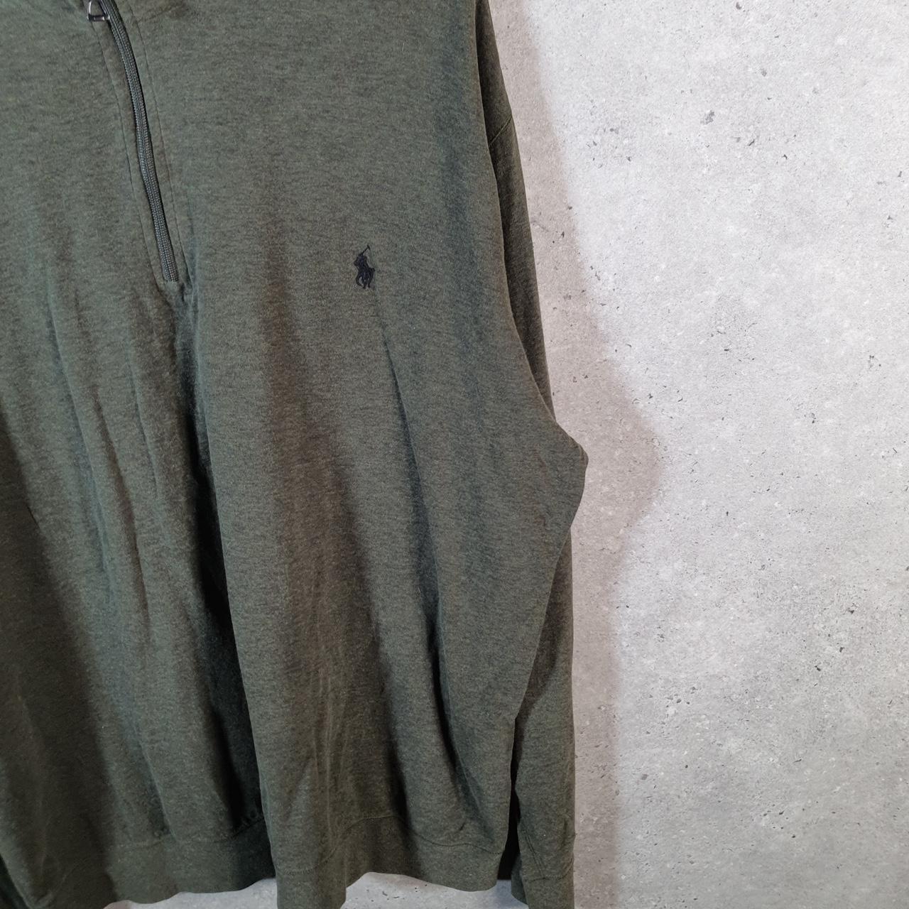 Vintage Ralph Lauren Polo Sweatshirt Men’s XL Khaki Green Cotton 1/4 Zip Pony