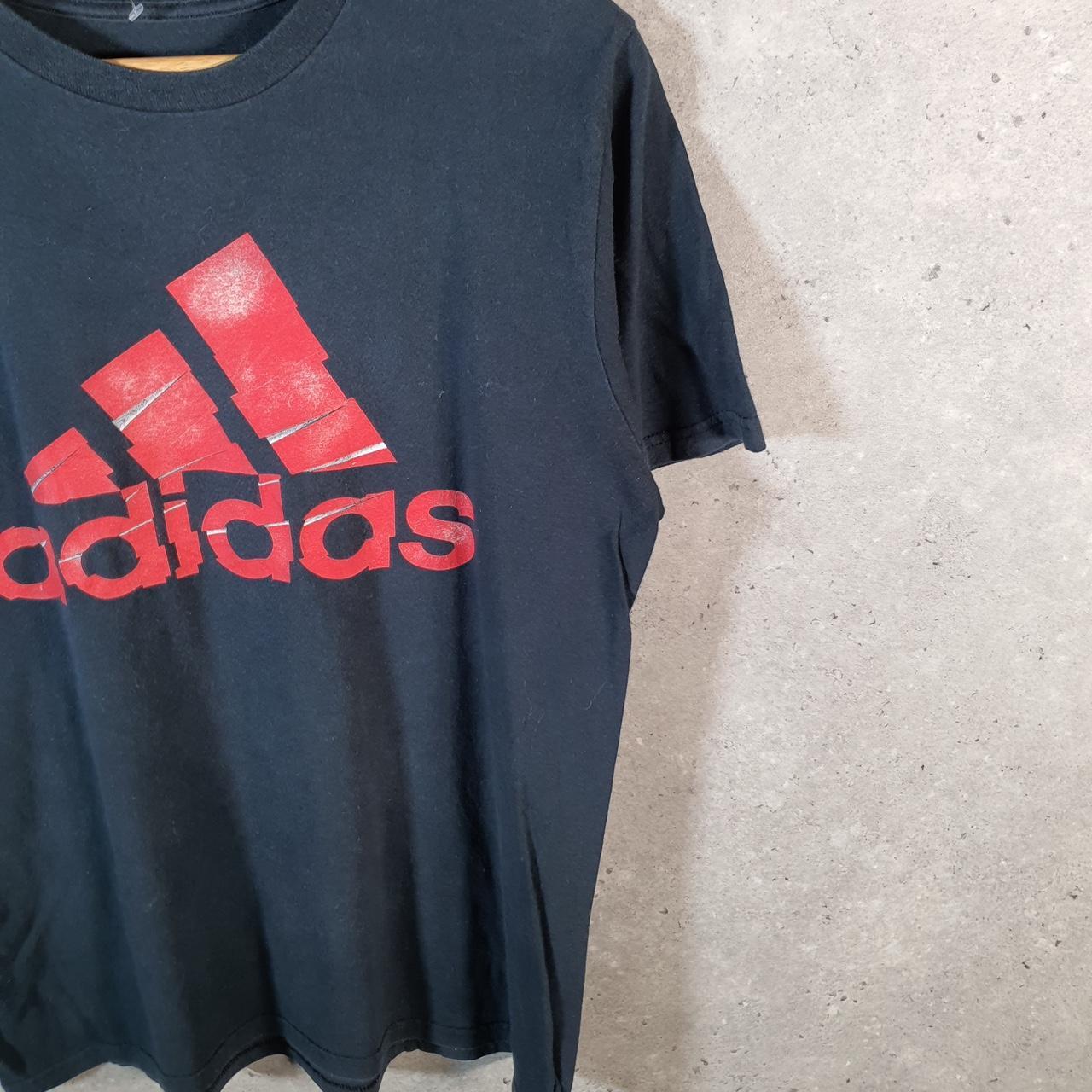 Vintage Adidas Go Tee T Shirt Men’s Medium Black Three Stripes Logo Athletic