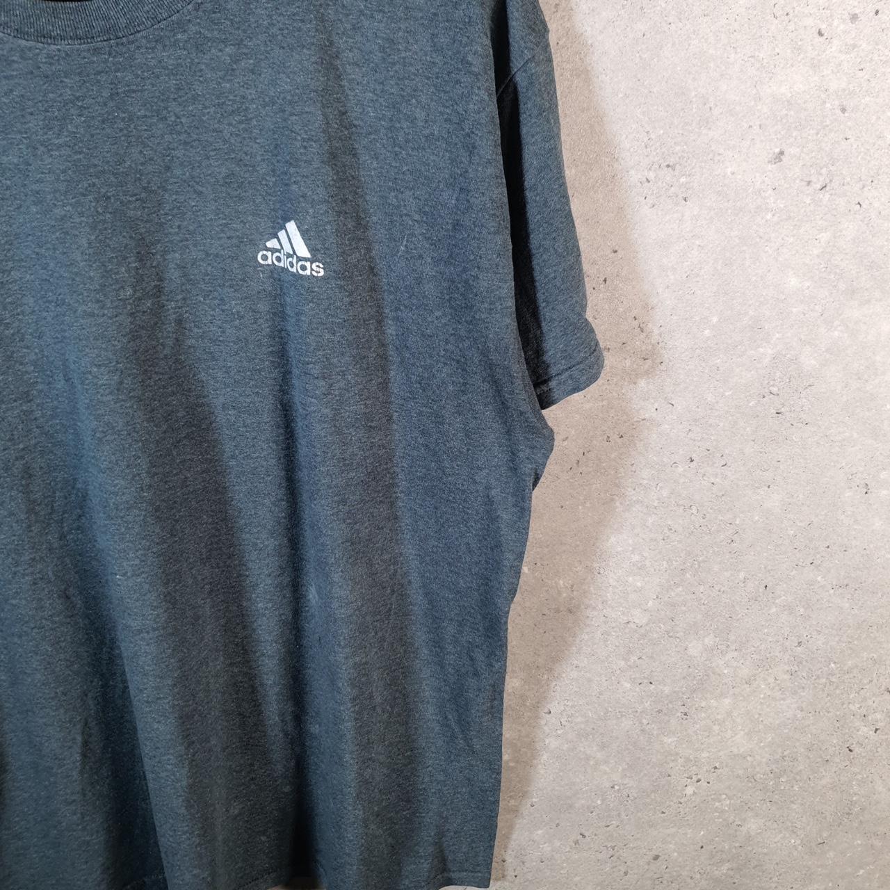 Vintage Adidas T Shirt Men’s Large Grey Three Stripes Logo Athletic