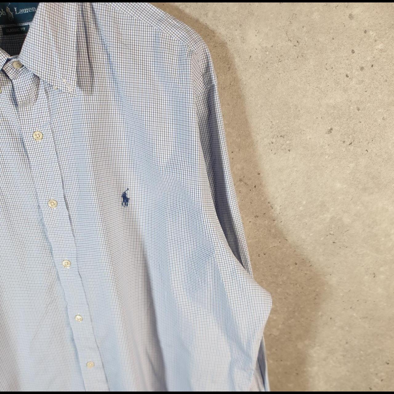 Vintage Ralph Lauren Button Down Shirt Men’s XL Blue Checkered Classic Fit Cotton Pony
