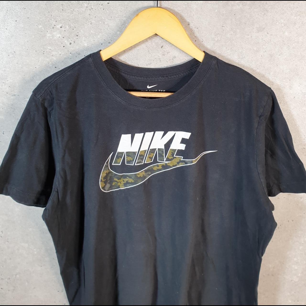 Vintage Nike Spellout Club T Shirt Men’s Large Black Logo Swoosh Athletic C9907