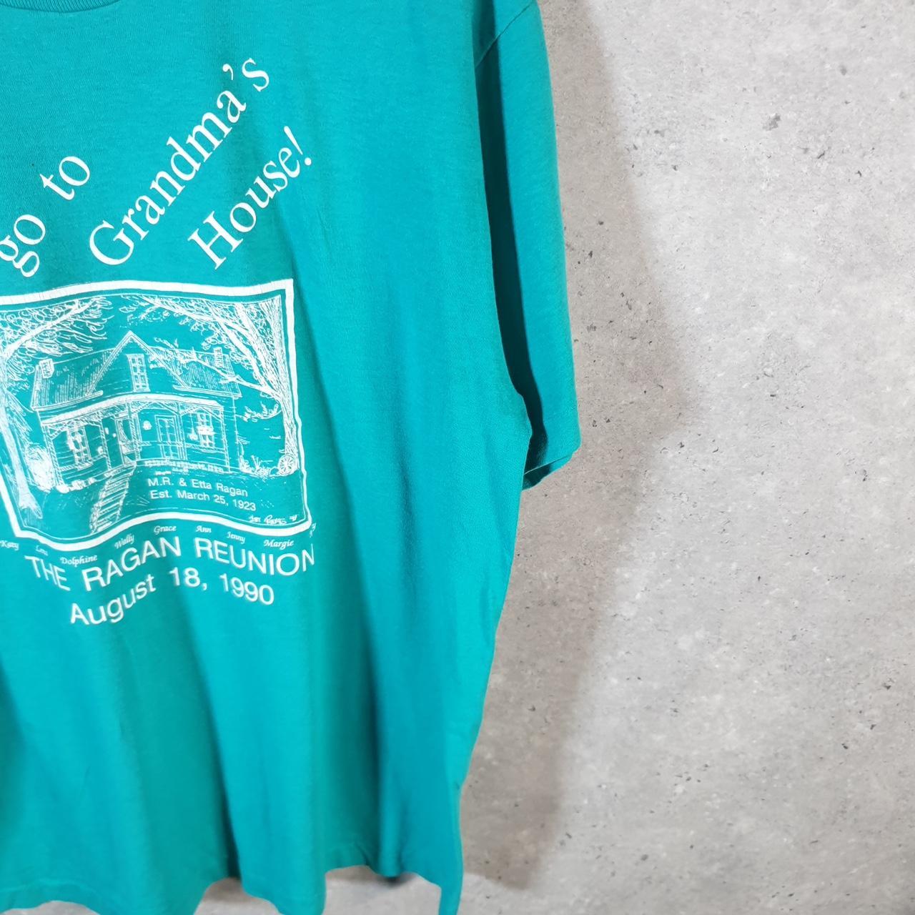 Vintage Screen Stars Ragan Reunion 1990 USA Single Stitch T Shirt Men’s XL Blue