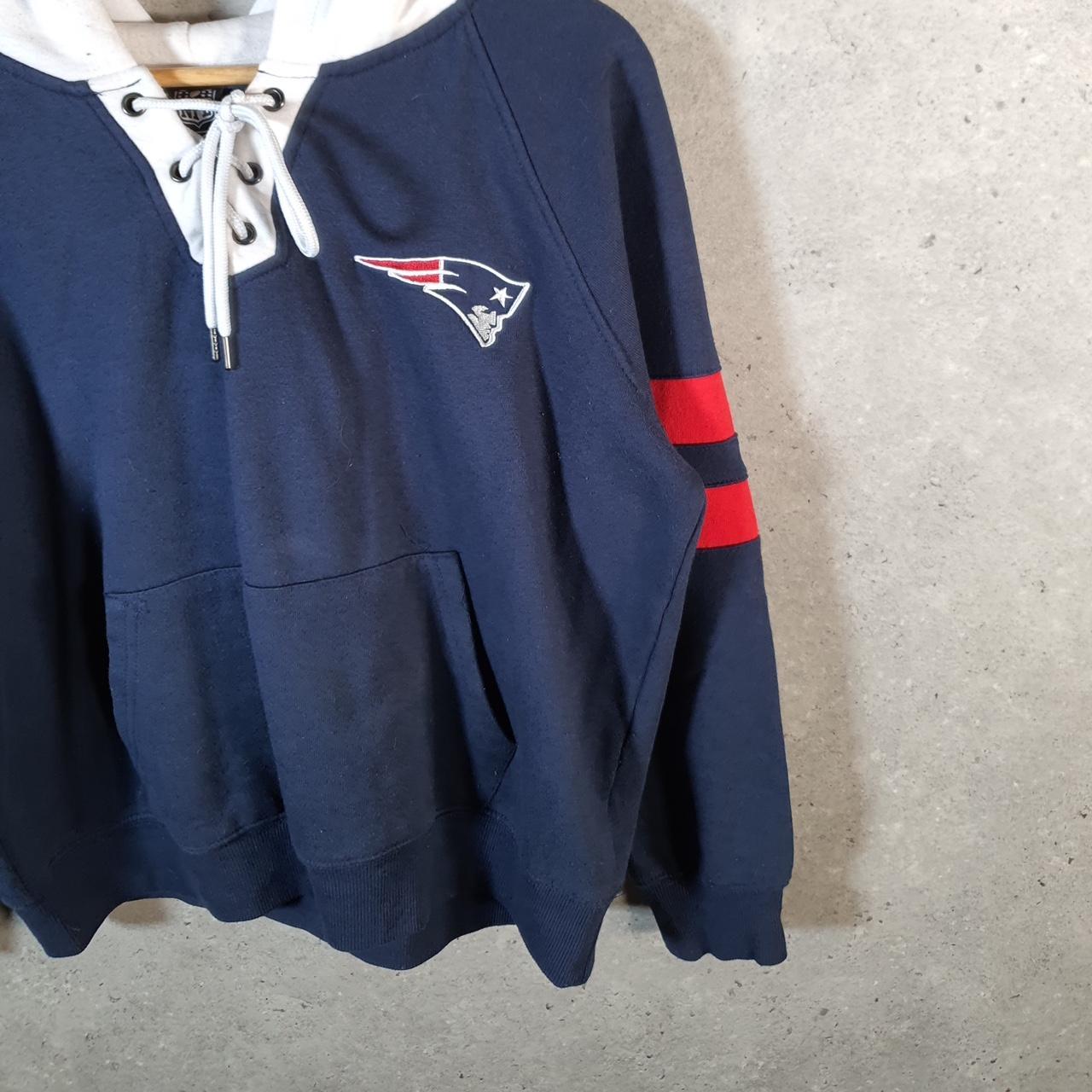 Vintage NFL New England Patriots Hoodie Womens Large Navy Blue USA Pro Sport