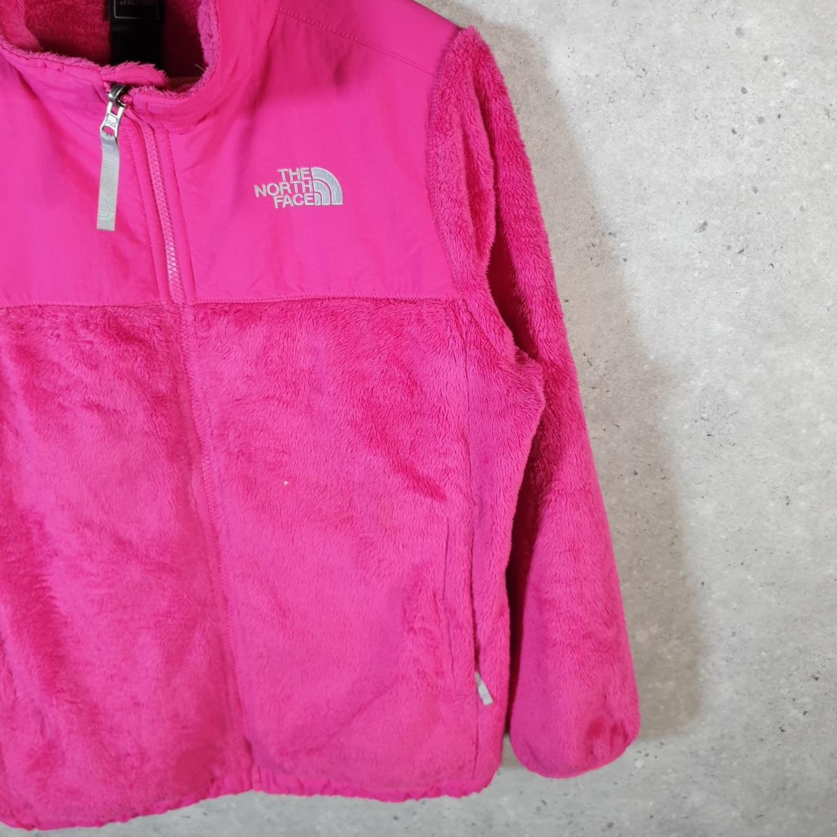 Vintage The North Face TNF Denali Fleece Sweatshirt Girls XL Pink Full Zip Logo