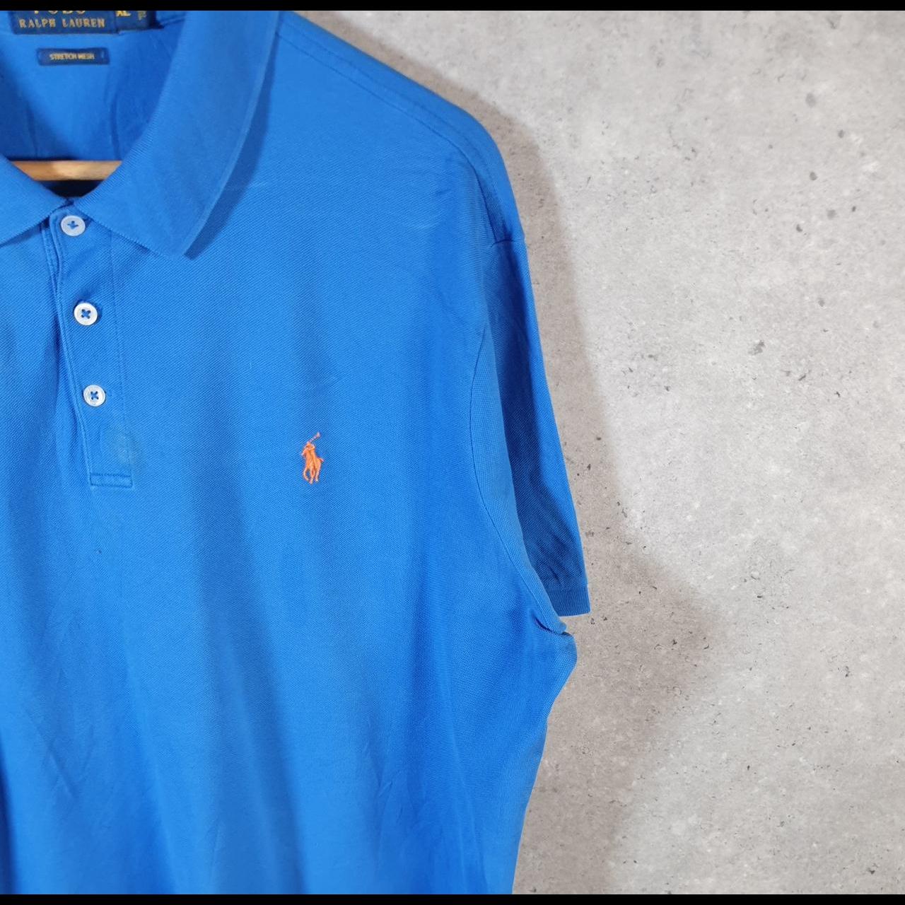 Vintage Ralph Lauren Polo Shirt Men’s XL Blue Stretch Mesh Embroidered Pony