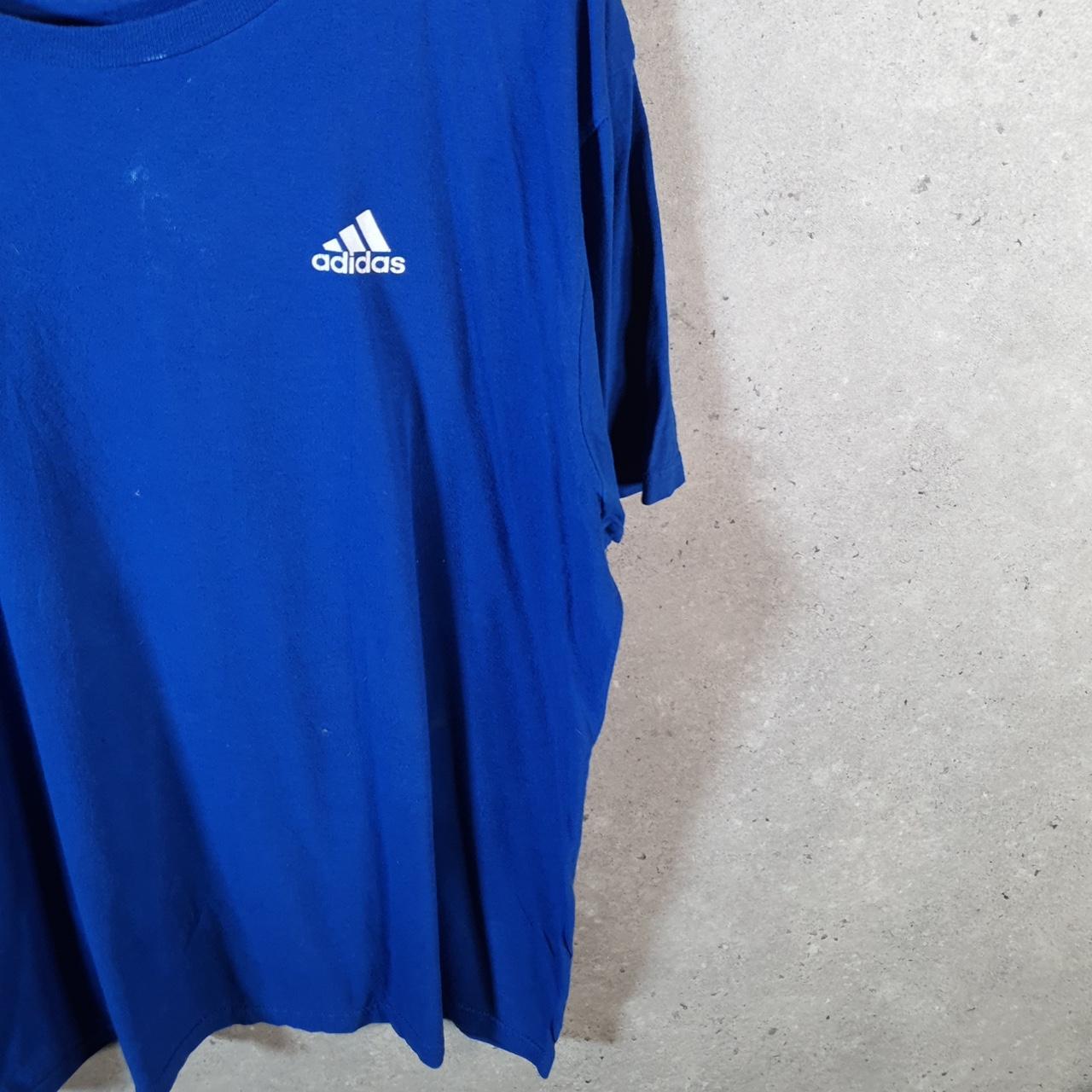 Vintage Adidas Go Tee Performance T Shirt Shirt Men’s Large Blue Three Stripes Logo Athletic