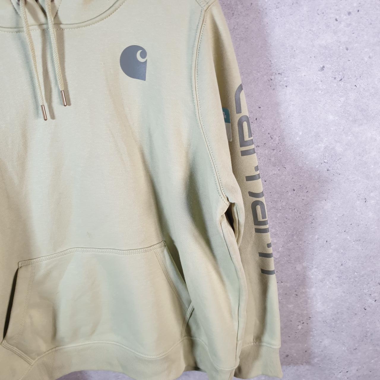 Vintage Carhartt Hoodie Womens XL Green Pullover Blank USA Relaxed Fit