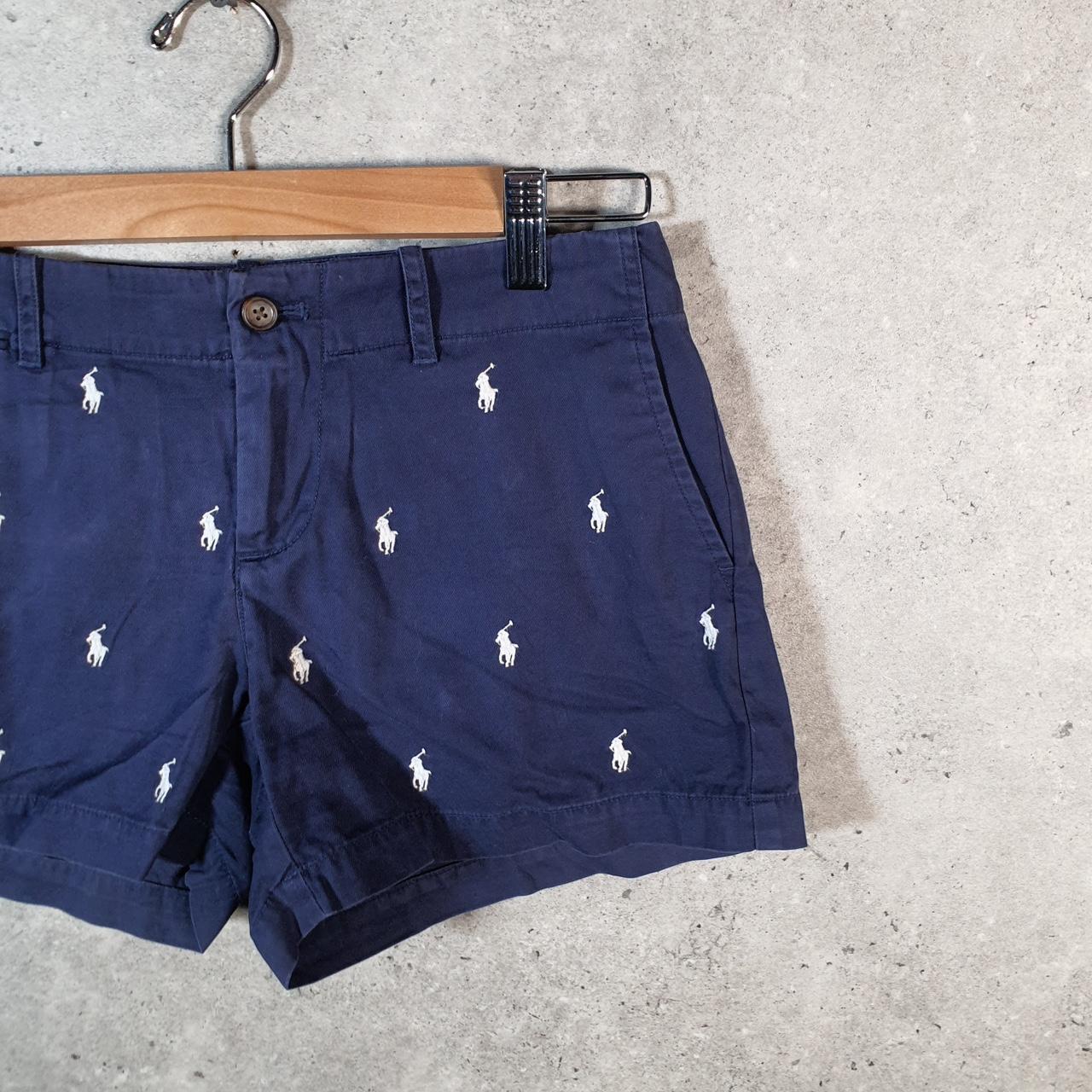 Vintage Ralph Lauren Polo All over Prints AOP Shorts Jorts Cargo Womens W30 Blue Baggy Cotton Big Fish Vintage