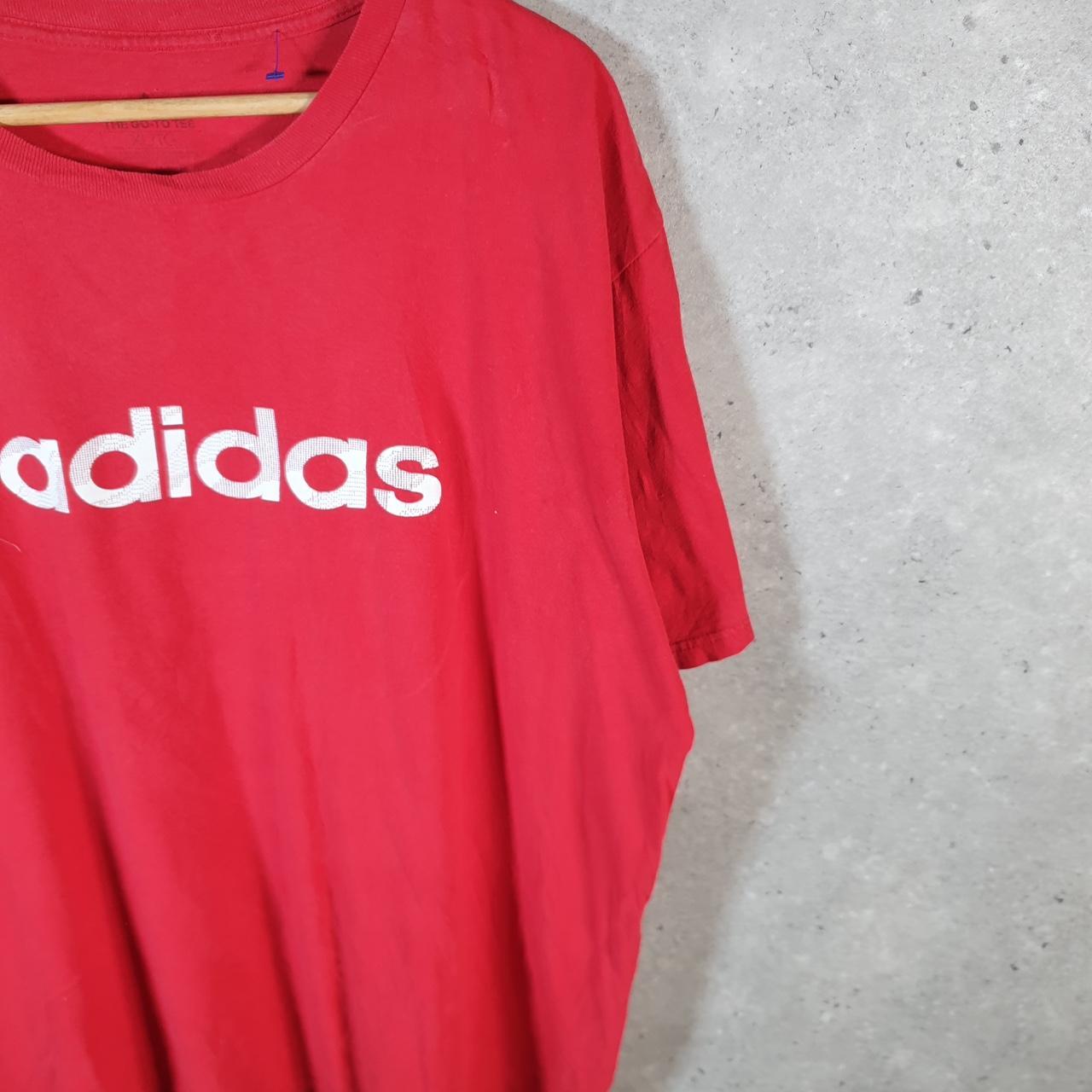Vintage Adidas Go To Tee T Shirt Mens XL Red Three Stripes Logo Athletic