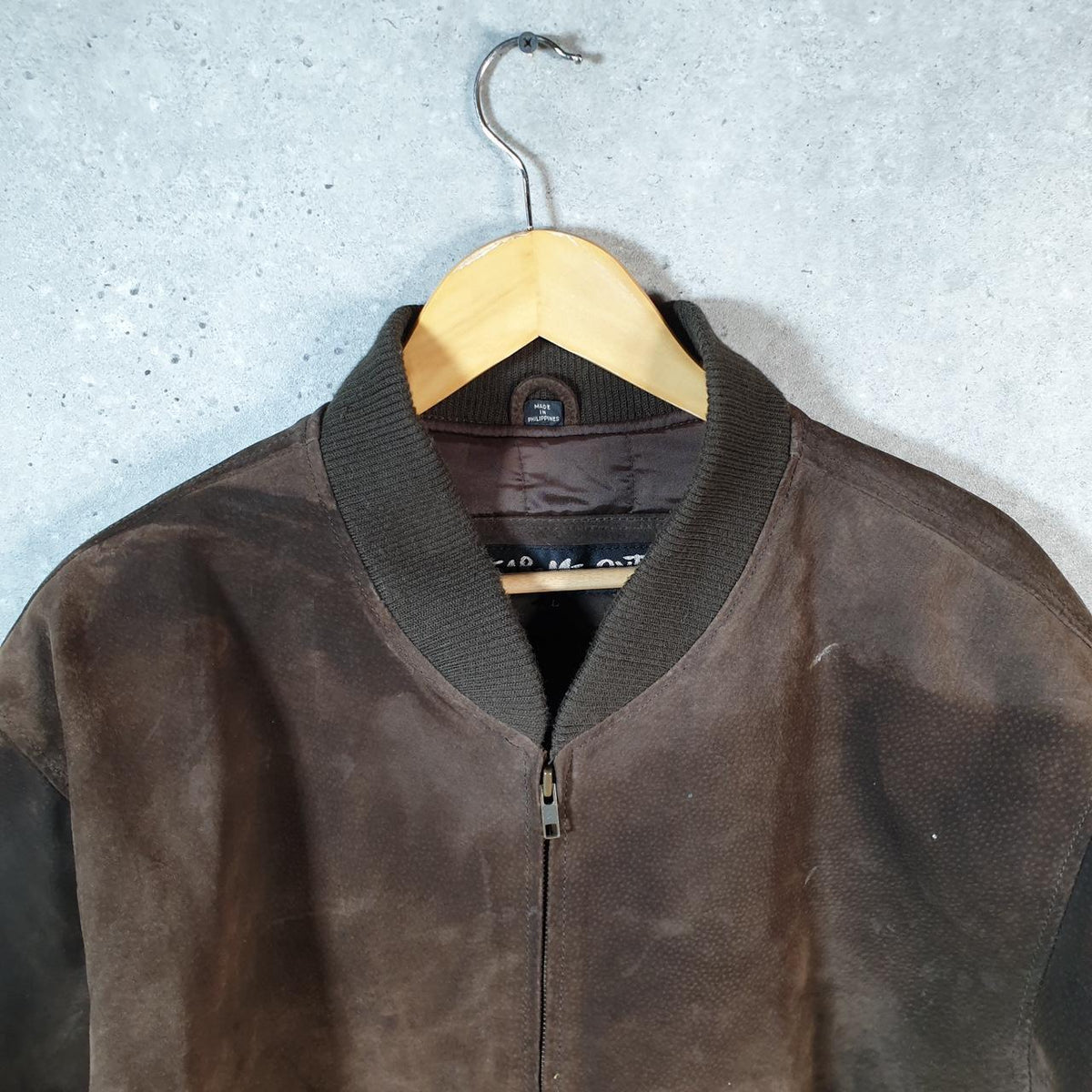 Vintage Wear Me Out Leather Suede Jacket Mens Large Brown Hunting Utility USA Coat