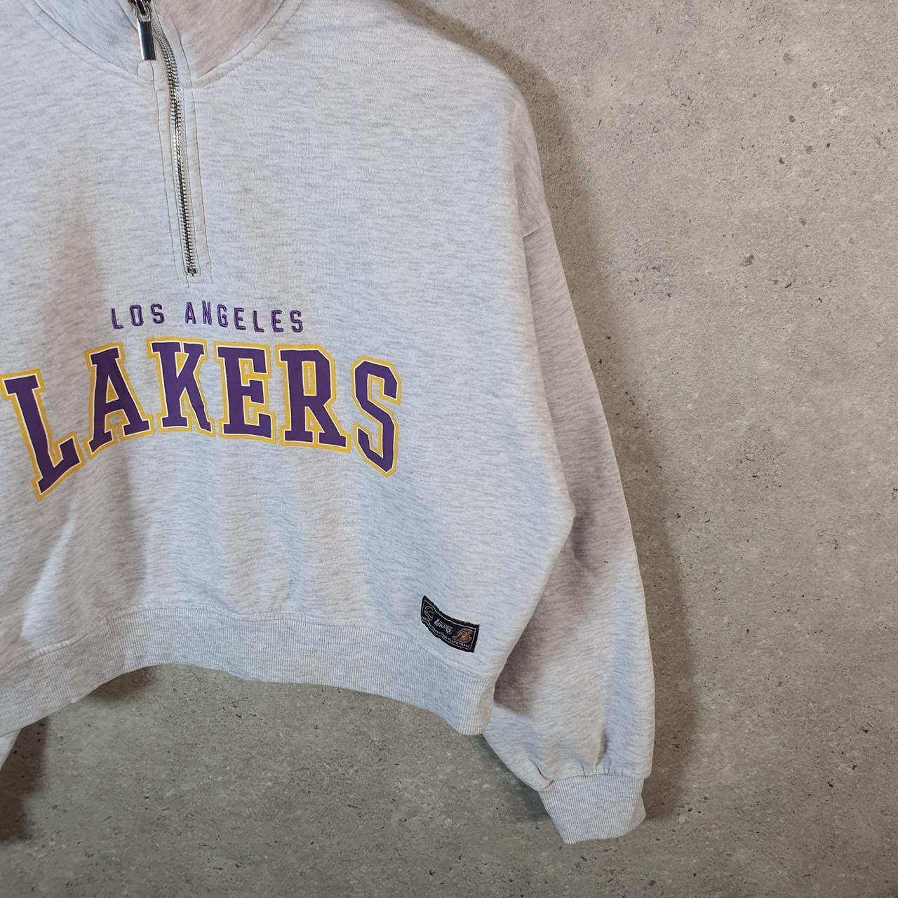 Vintage NBA Los Angeles 1/4 Zip Sweatshirt Womens XS Grey Pullover Pro Sport USA