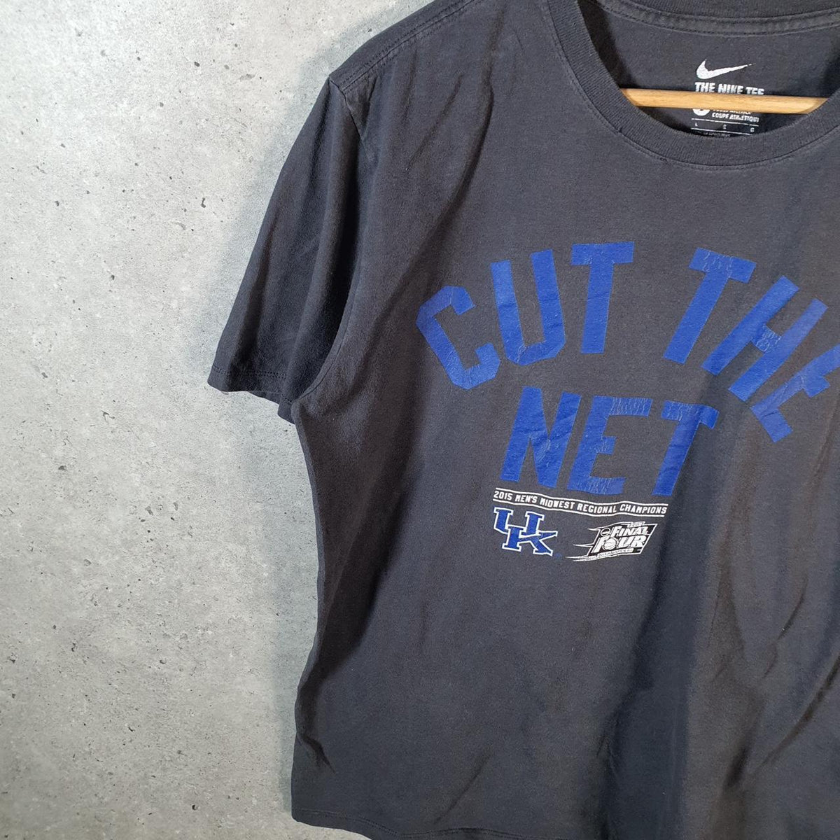 Vintage Nike Kentucky Wildcats 2015 T Shirt Womens Large Black Logo Swoosh Athletic