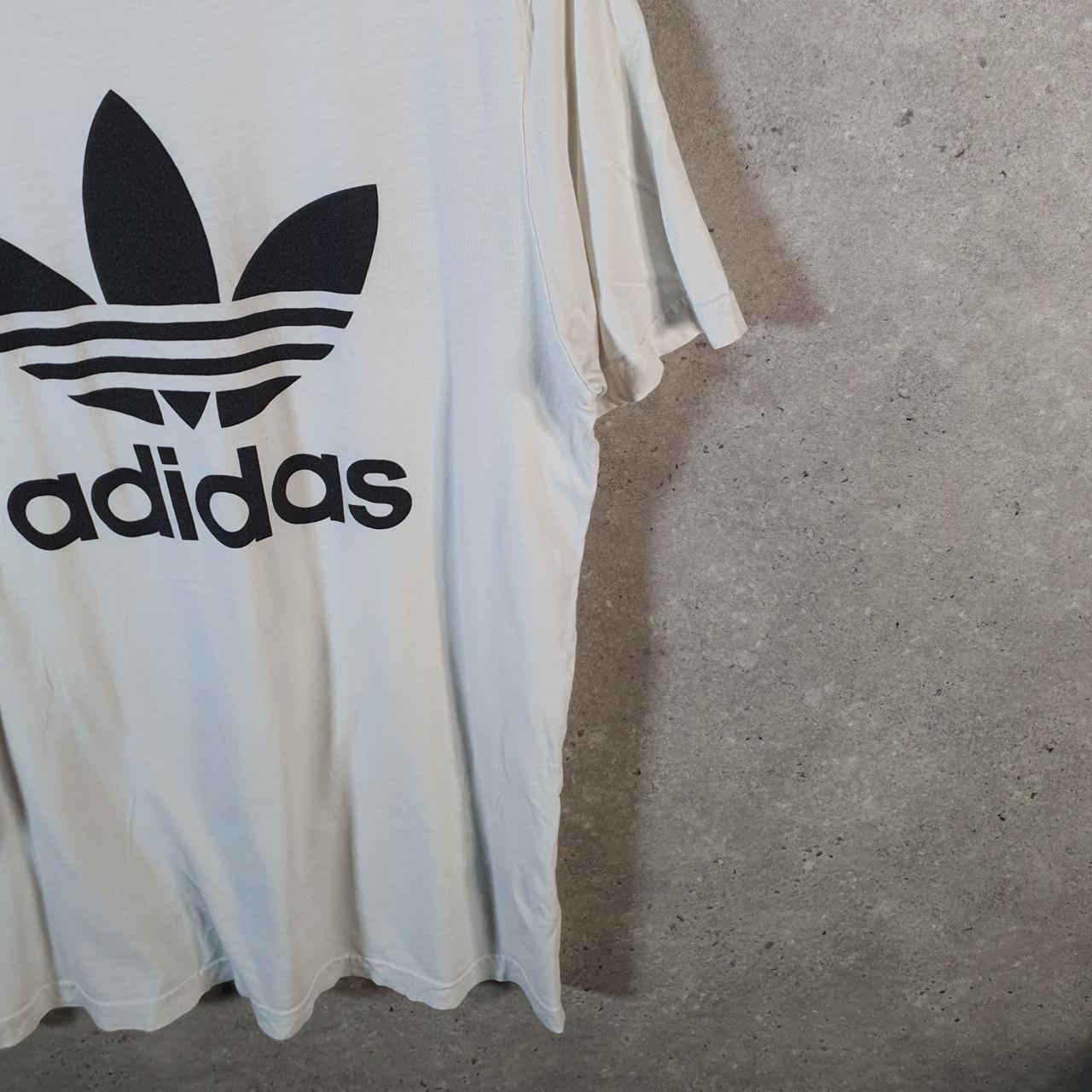 Vintage Adidas Trefoil Retro T Shirt Men’s Medium White Three Stripes Logo