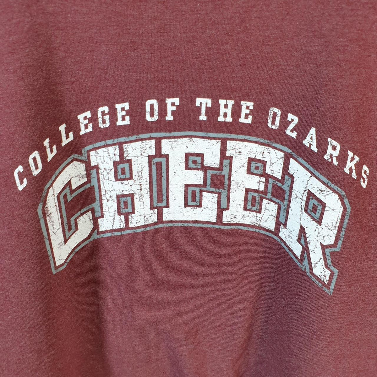 Vintage Champion Sweatshirt Men’s Large Burgundy USA Pullover Ozarks College Cheer