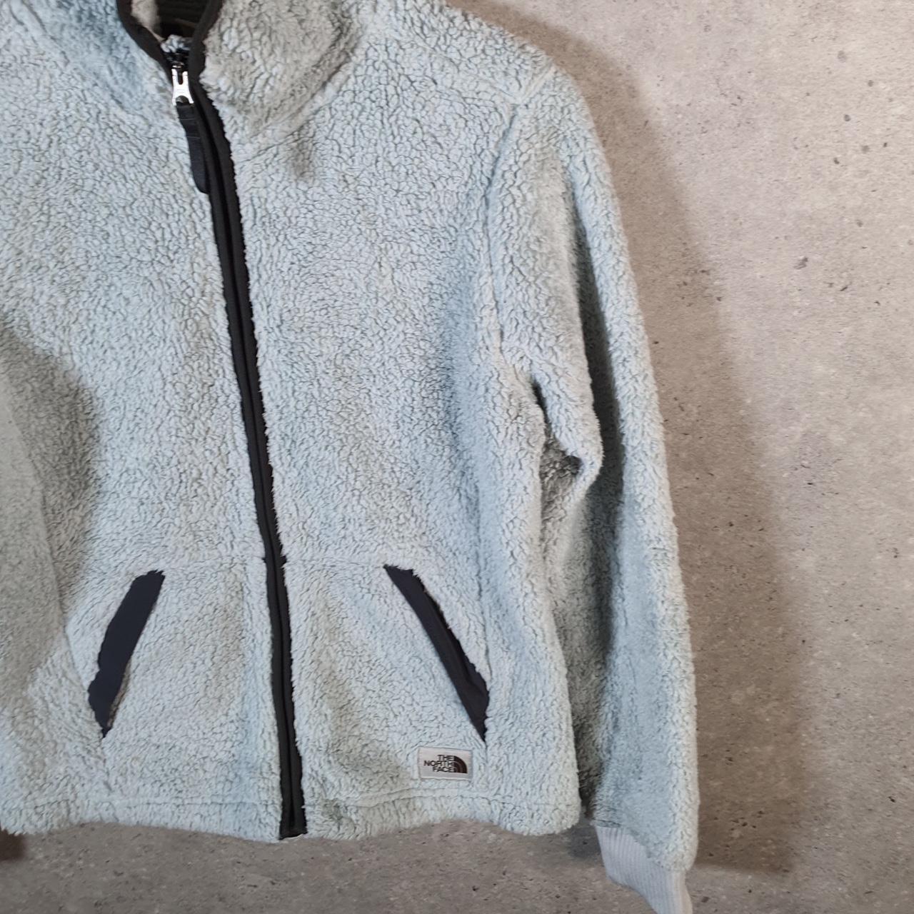 Vintage The North Face TNF Teddy Fleece Sweatshirt  Womens Small Blue Full Zip Logo