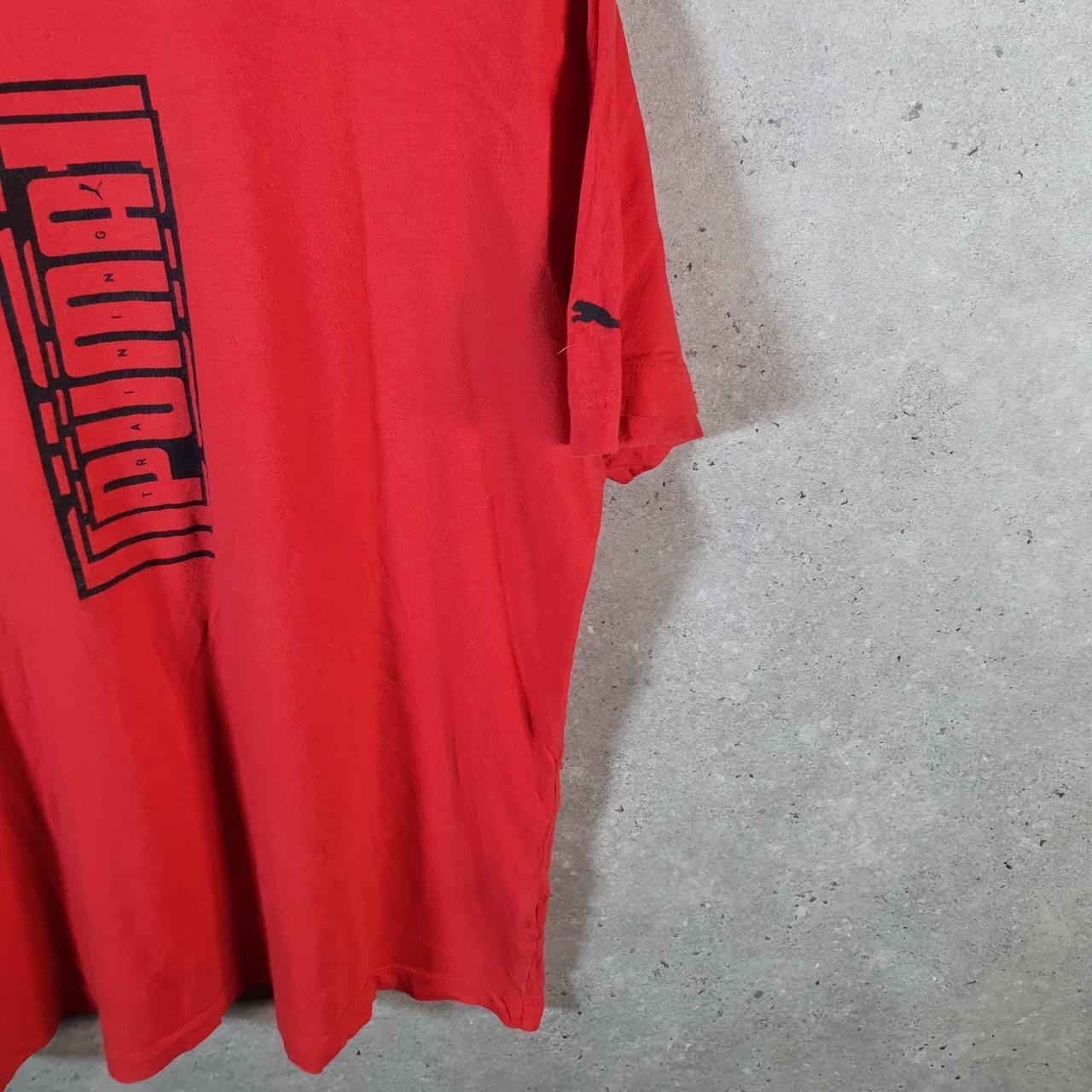 Vintage Puma Spellout T Shirt Men’s Large Red Logo Athletic Casual