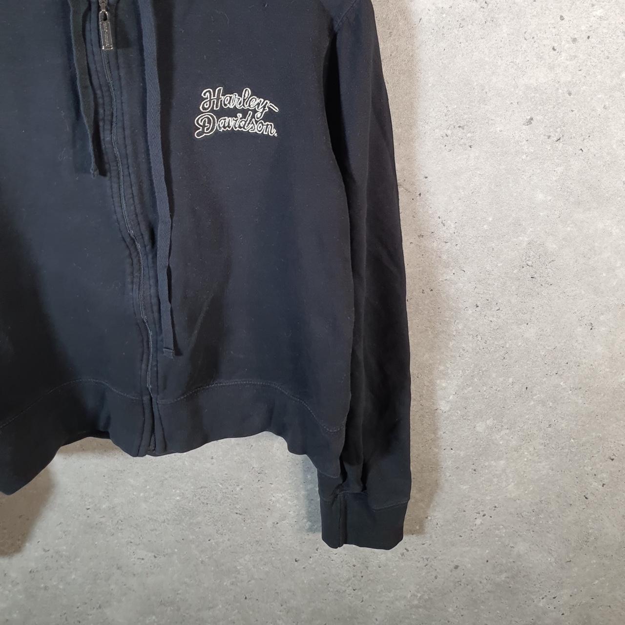 Vintage Harley Davidson Angel Wings Hoodie Womens Large Black Full Zip USA