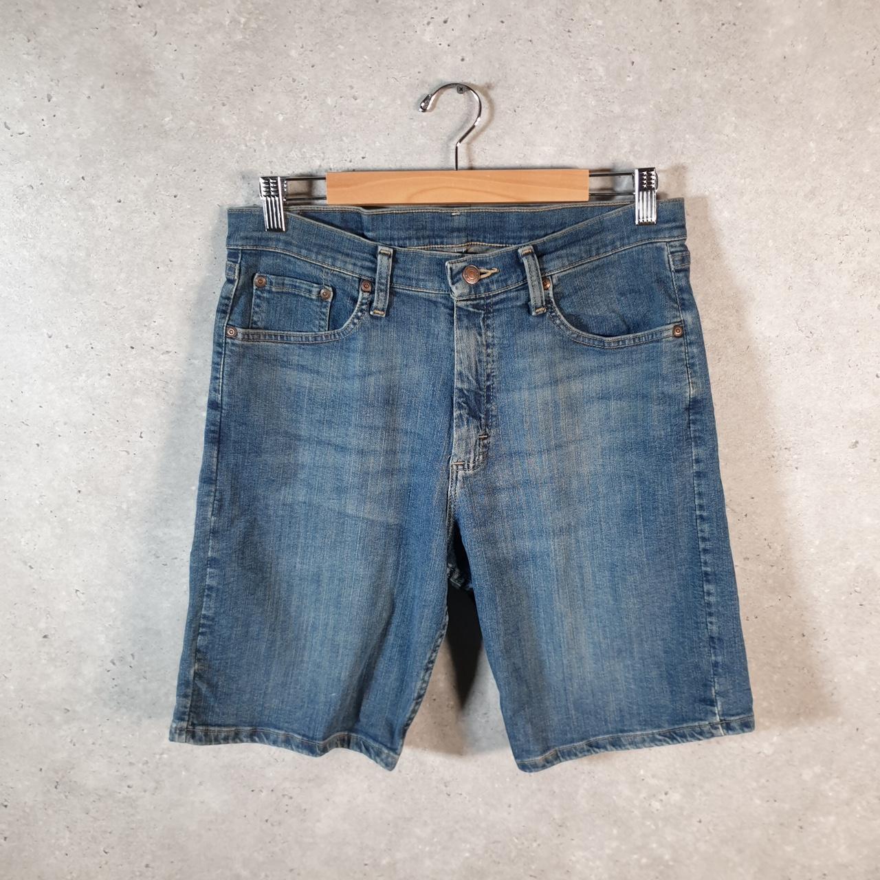 Vintage Wrangler Denim Shorts Jorts Cargo Men’s W32 Blue Baggy Cotton