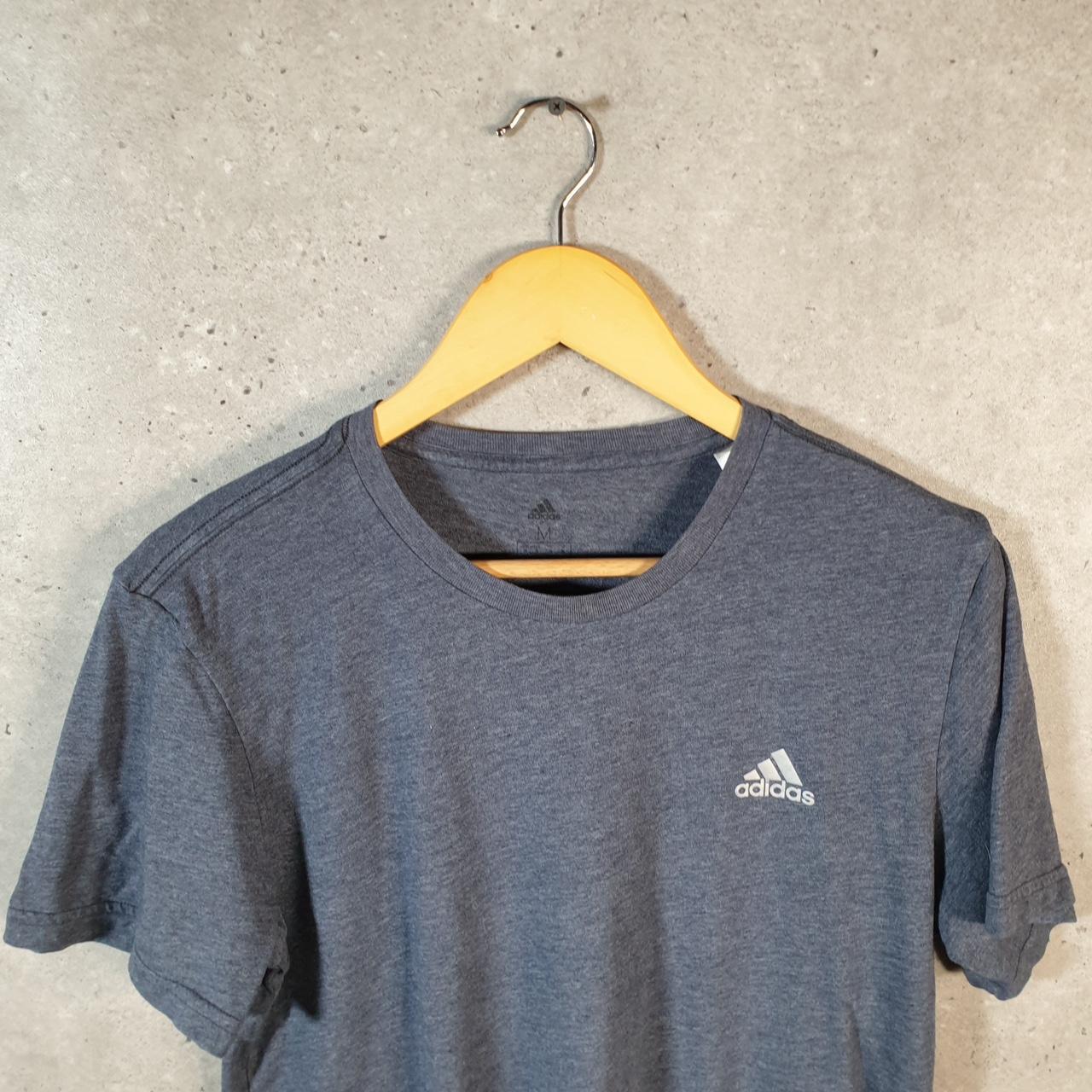 Vintage Adidas Spellout T Shirt Shirt Men’s Medium Grey Three Stripes Logo Athletic C9702