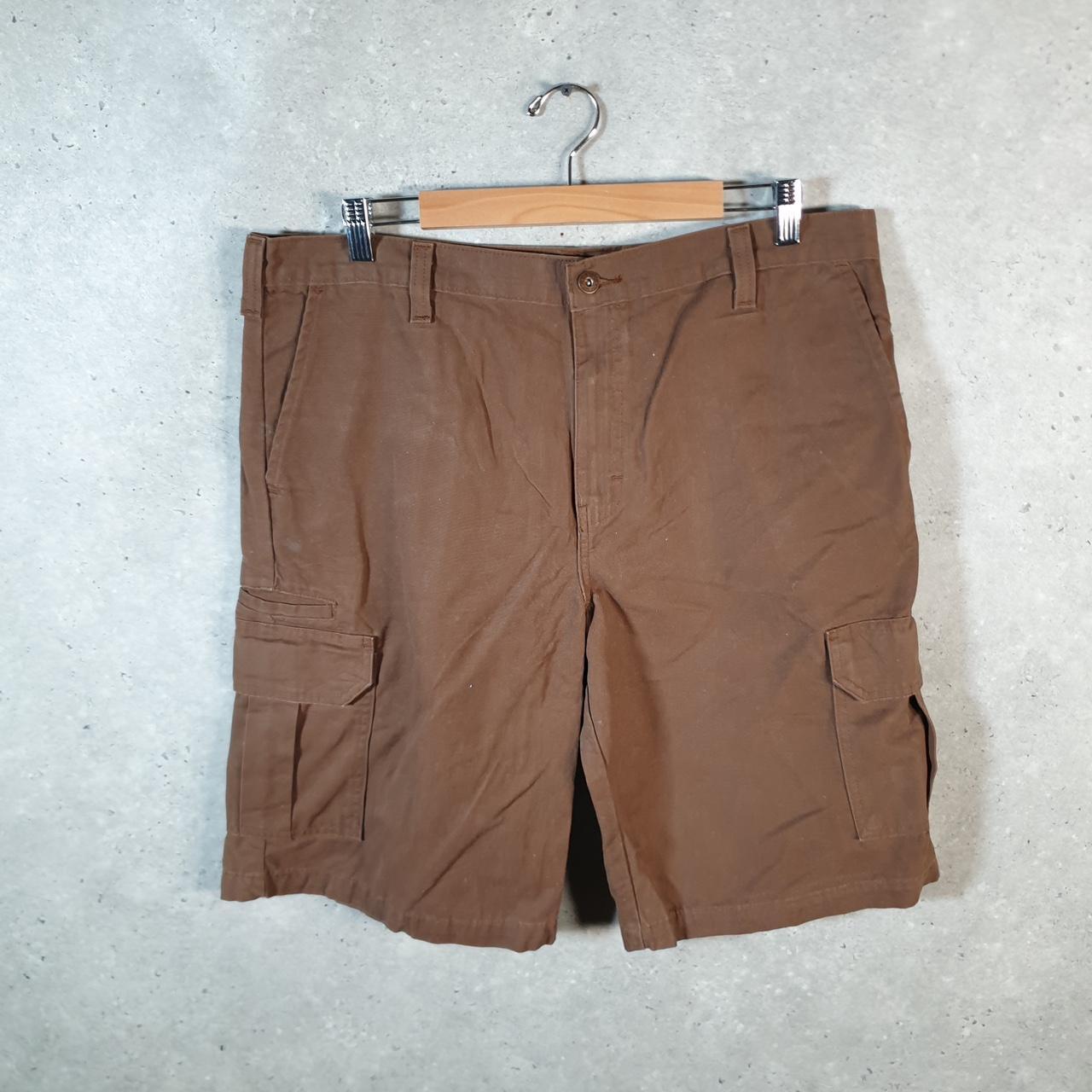 Vintage Dickies Baggy Chino Shorts Jorts Cargo Mens W36 Brown Relaxed Fit