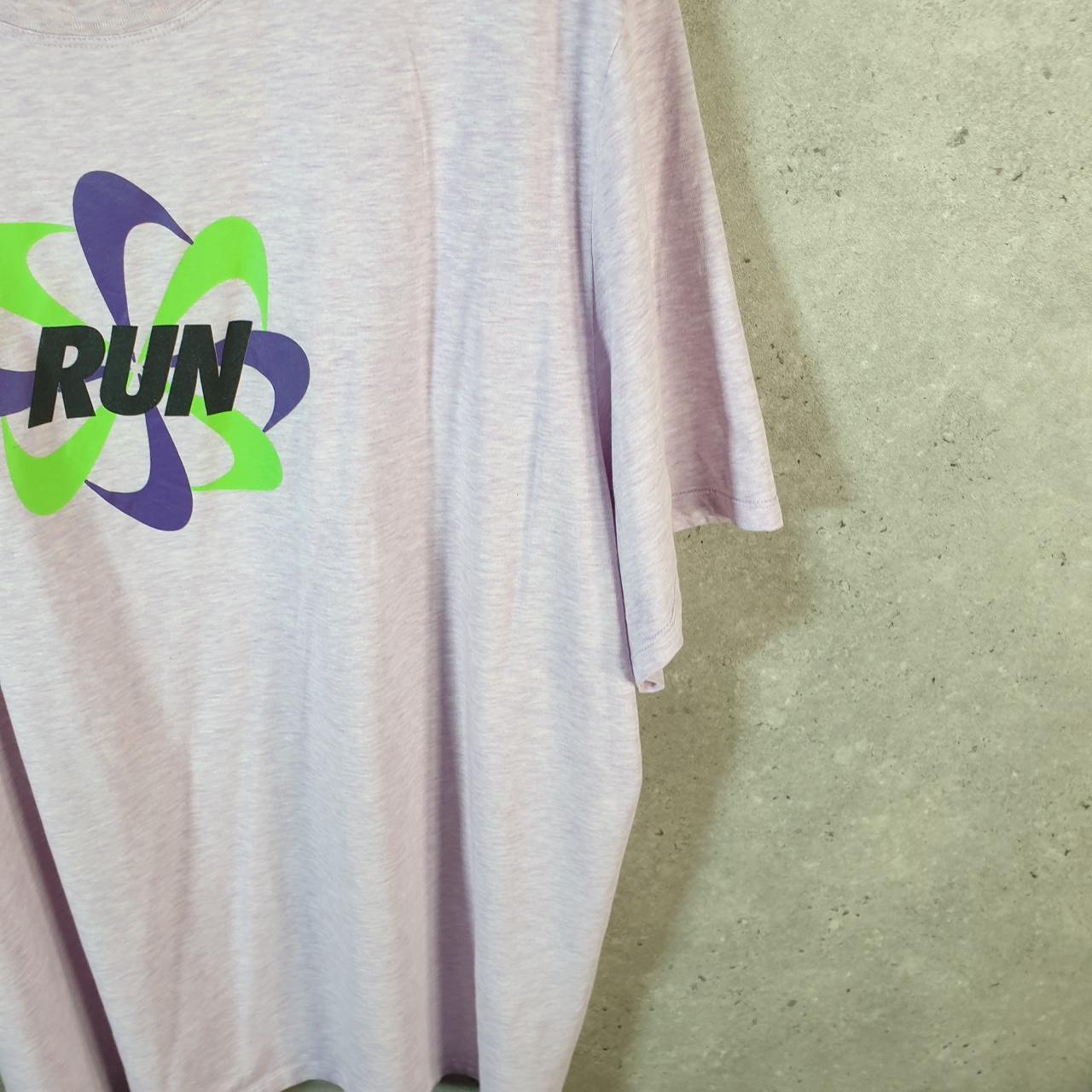 Vintage Nike Running Dri Fit Spellout T Shirt Men’s 2XL Pink Graphic Swoosh Athletic