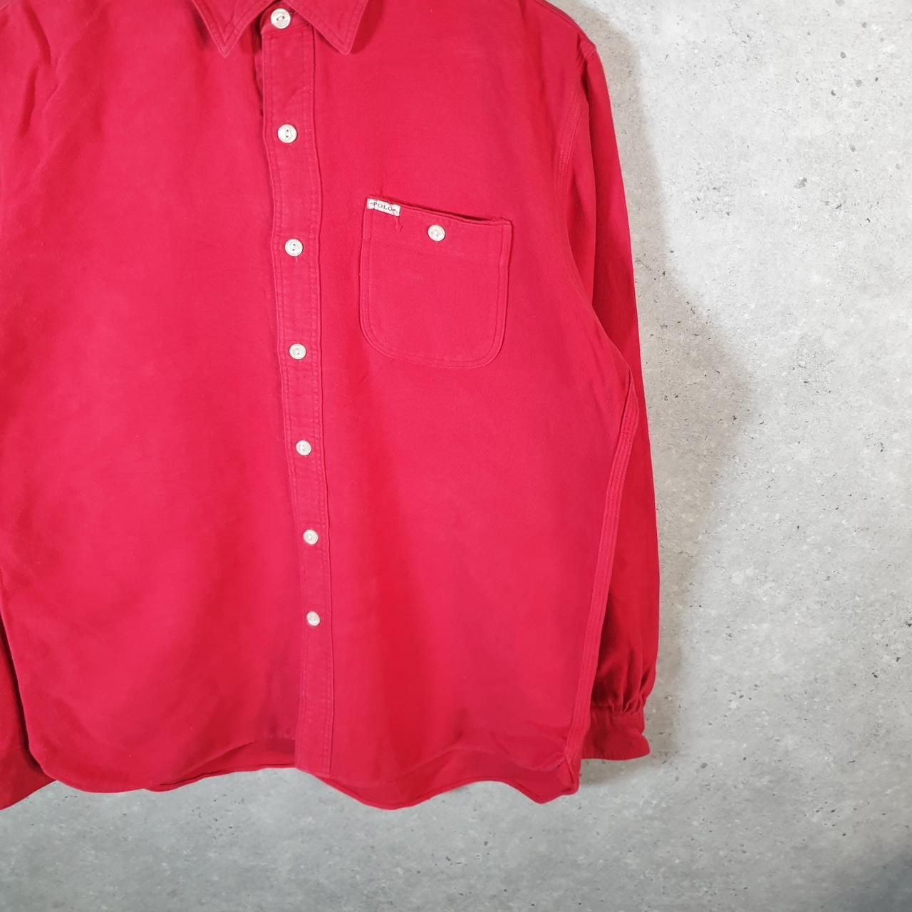 Vintage Ralph Lauren Button Down Shirt Men’s Medium Red Classic Fit Cotton