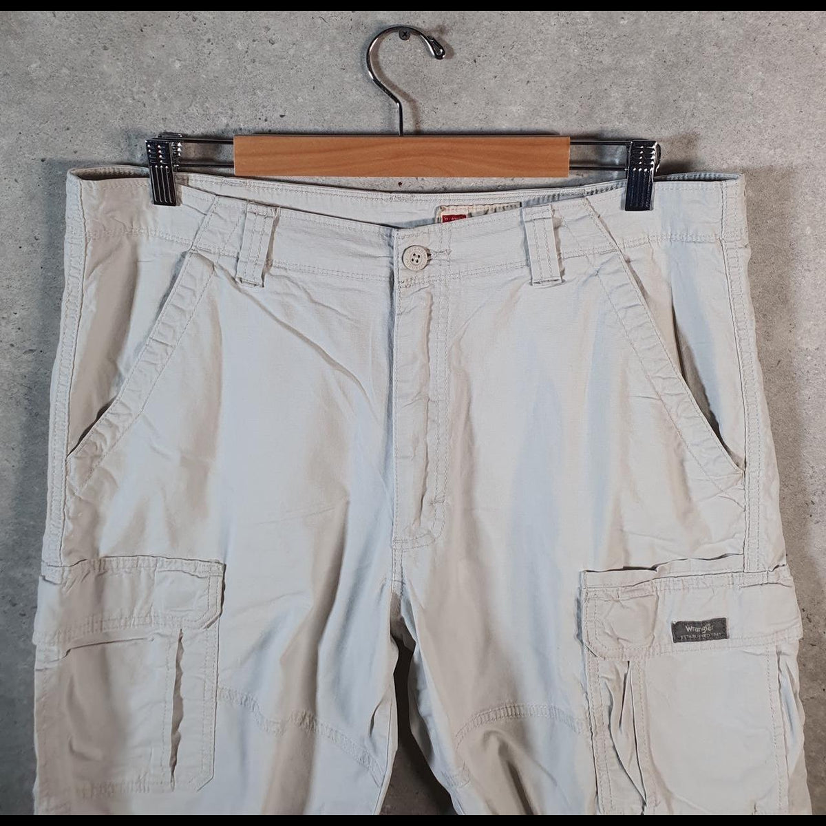 Vintage Wrangler Chino Shorts Jorts Cargo Men’s W36 Beige Baggy Cotton A4433