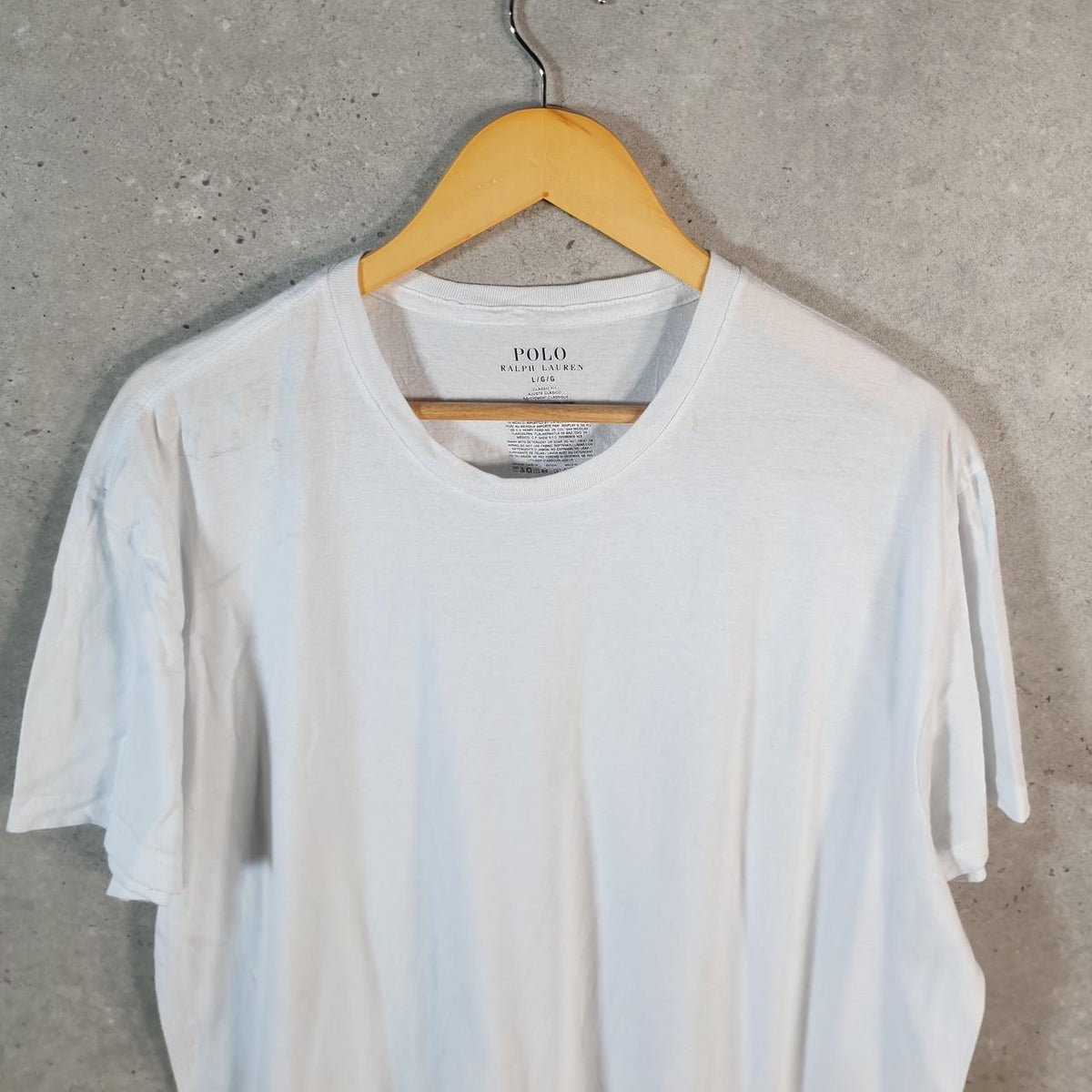 Vintage Ralph Lauren Polo Sport T Shirt Men’s Large White Classic Fit Embroidered Pony C8580