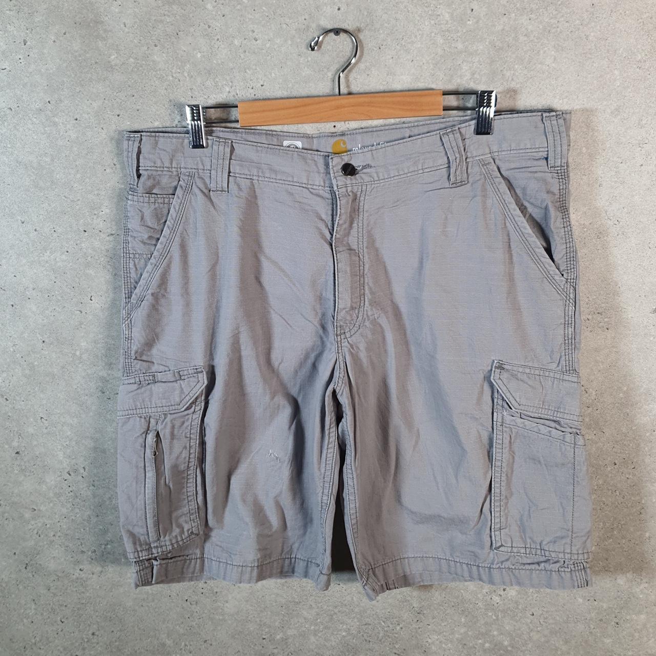 Vintage Carhartt Baggy Carpenter Shorts Jorts Cargo Men’s W38 Grey Relaxed Fit Workwear Big Fish Vintage